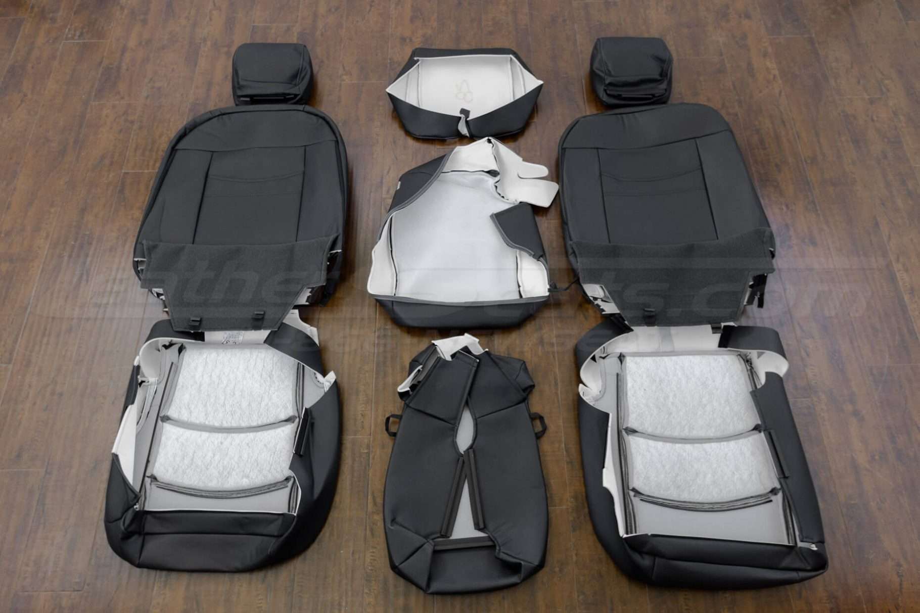 Back view of front seat upholstery