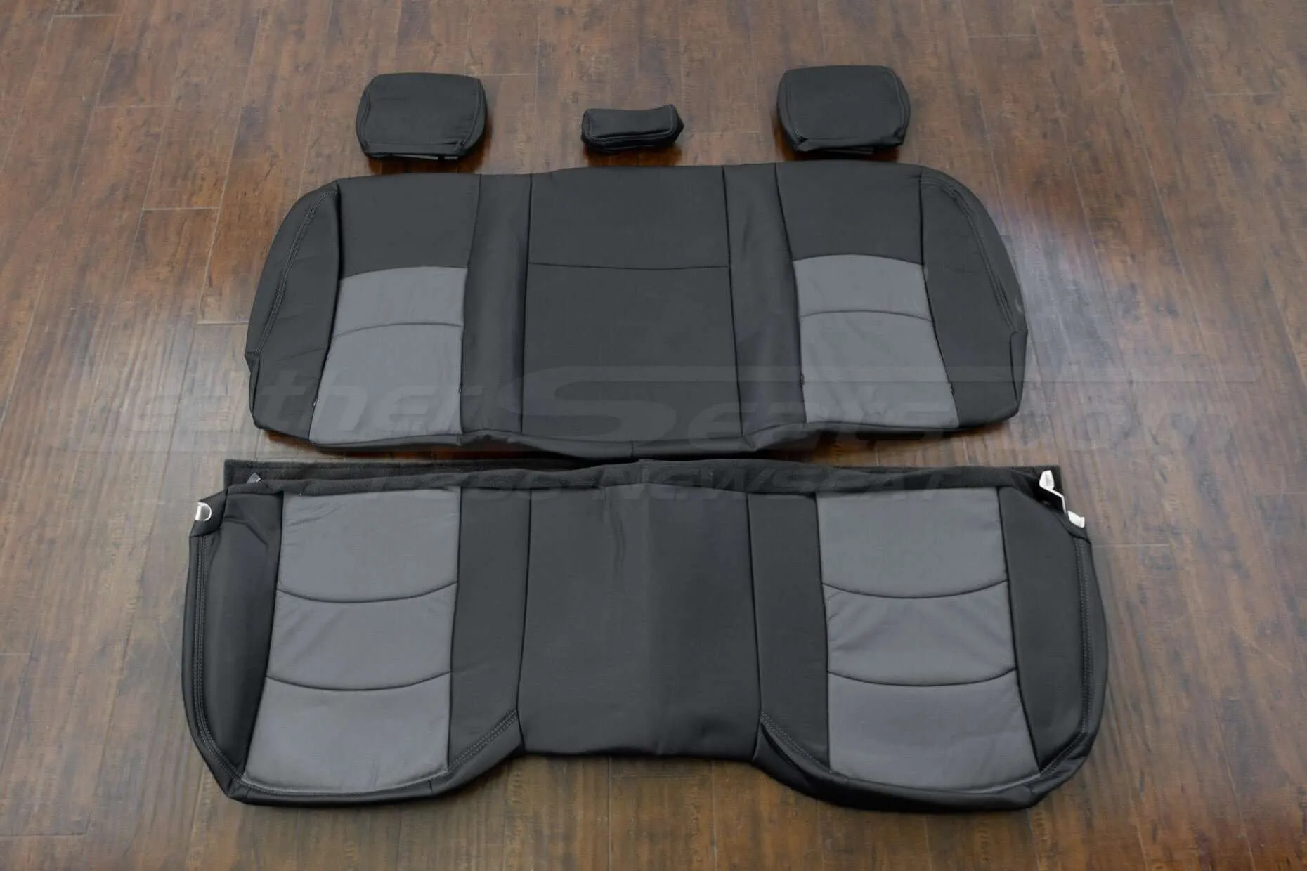 Dodge Ram Leather Seat Kit - Black/Lapis- Rear seat upholstery
