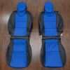 Chevrolet Camaro Leather Seat Kit - Black w/ Cobalt Centers - Front seat upholstery