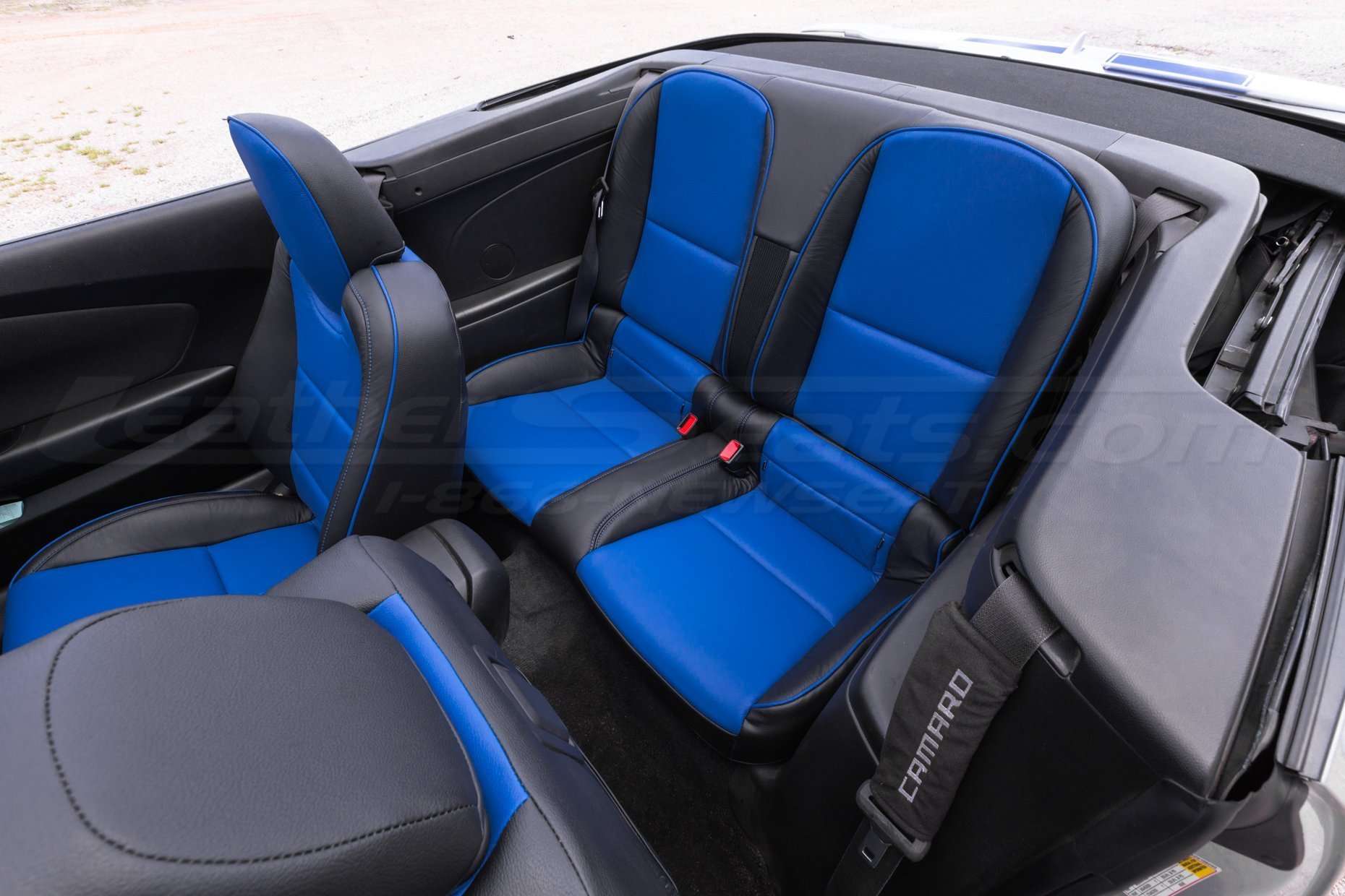 2010-2015 Chevrolet Camaro with installed leather seats - Rear seats from driver's side
