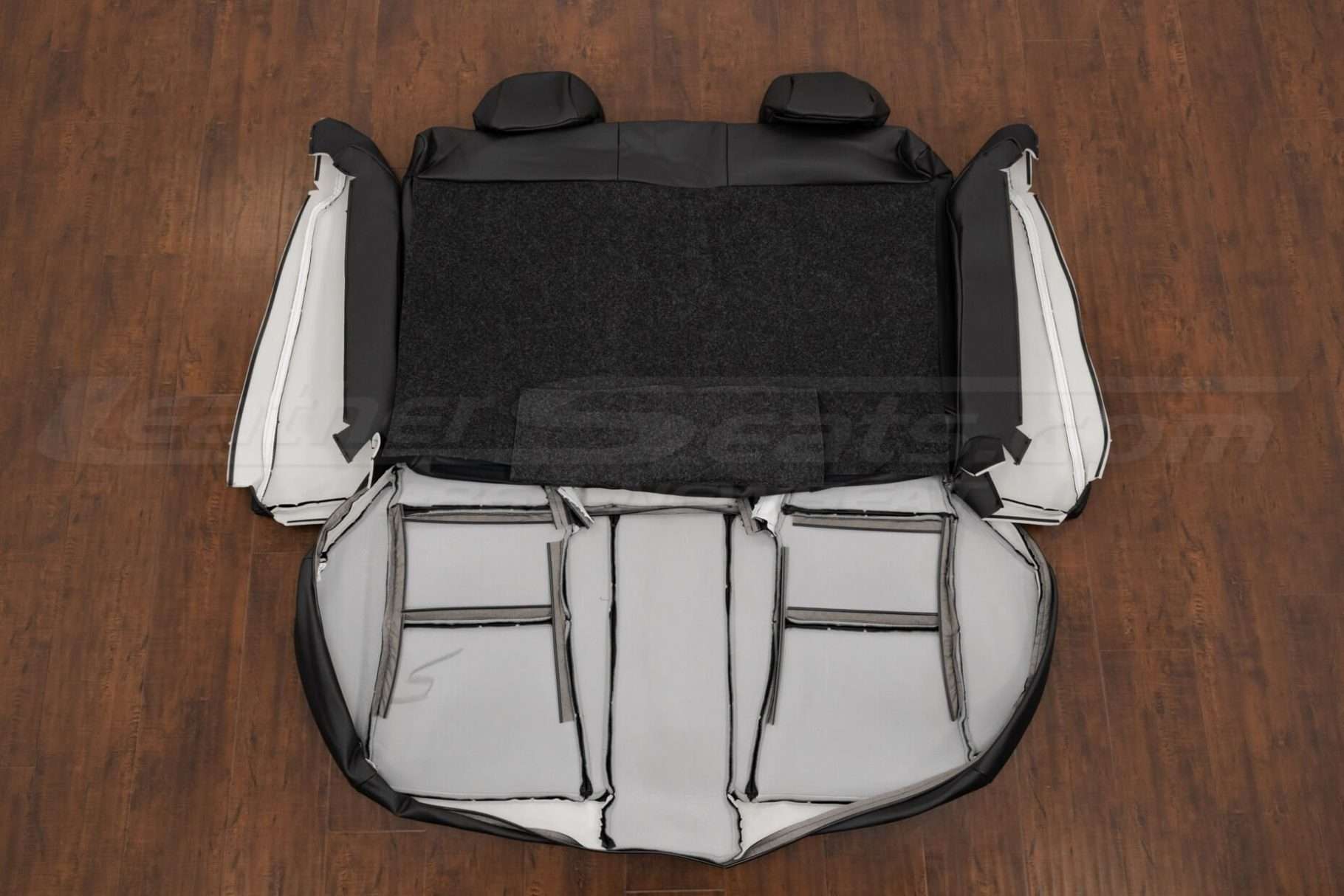 Rear leather seats and bolsters flipped