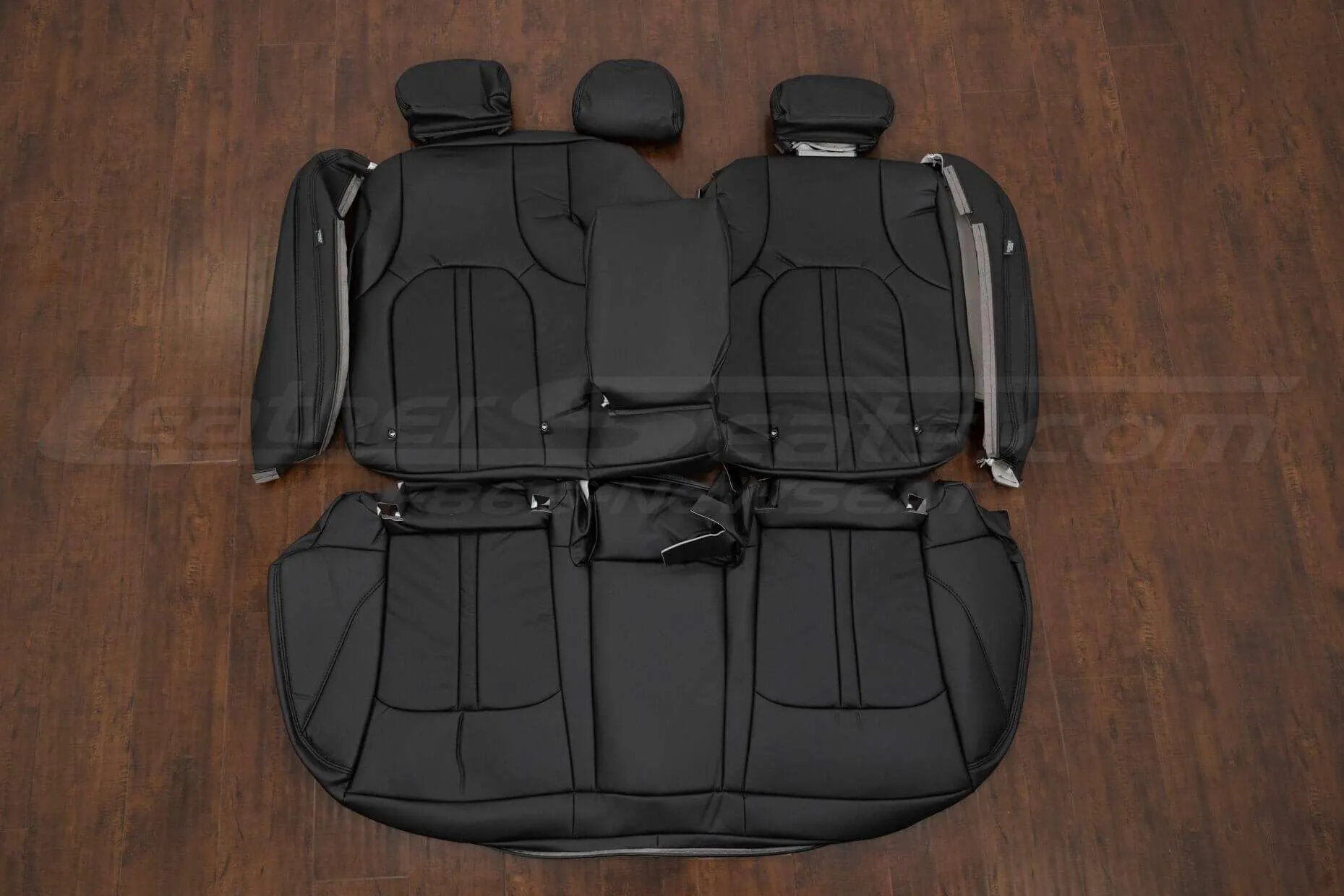 Black Hyundai Sonata leather interior kitt - Rear seat upholstery w/ Armrest and Bolsters