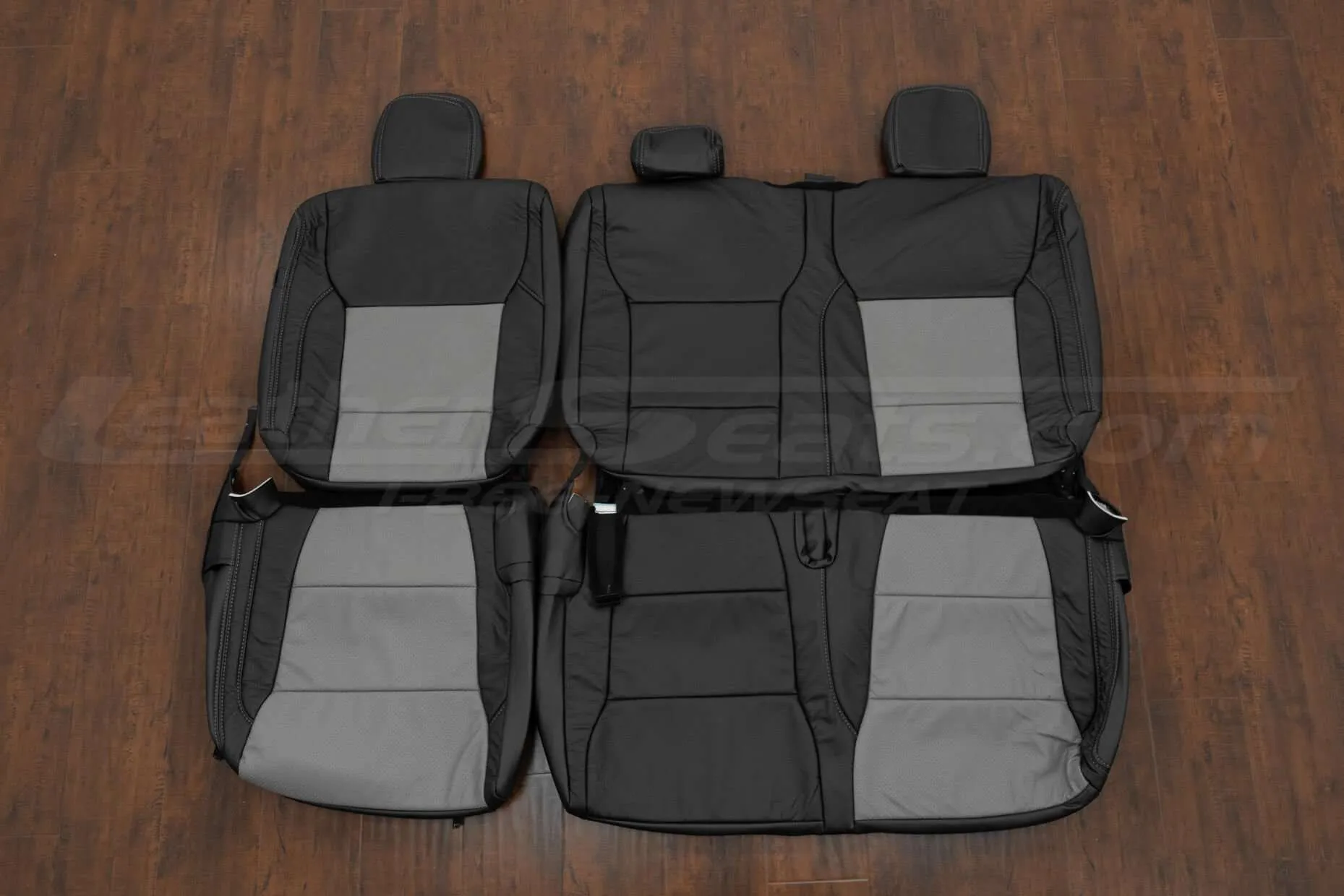 2021-2023 Ford F-150 Leather Seat Kit - Black/Stone - Rear seat uphlstery