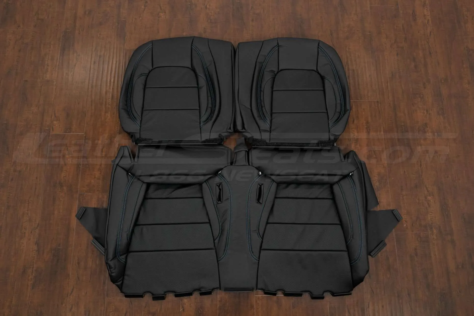 Ford Mustang Leather Seat Kit - Black with perforation - Rear seat upholstery