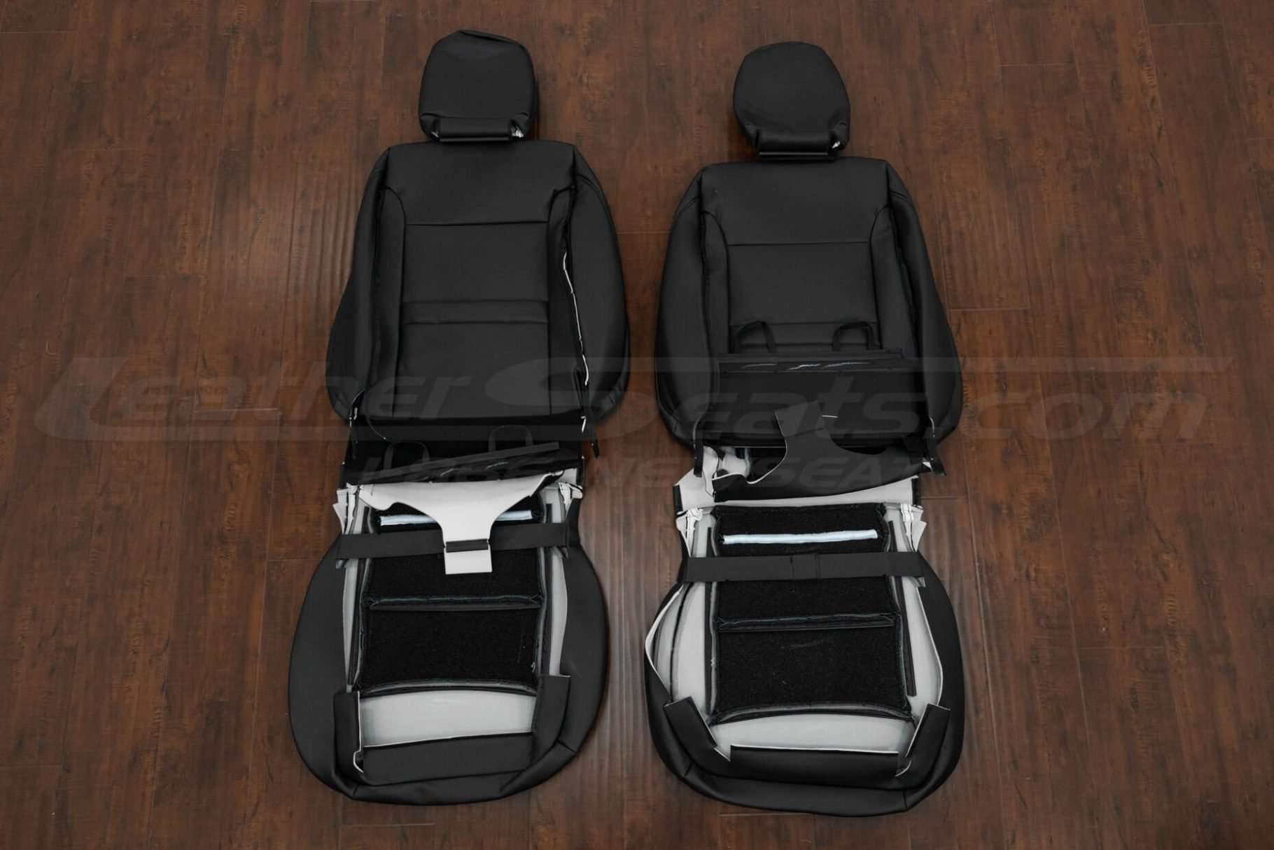 Back view of front seat upholstery