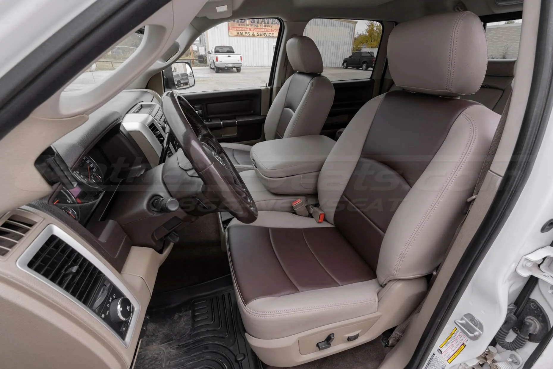 2011-2012 Dodge rRam Crew Cab with custom Fawn and Coffee Leather Seats - Front driver seat