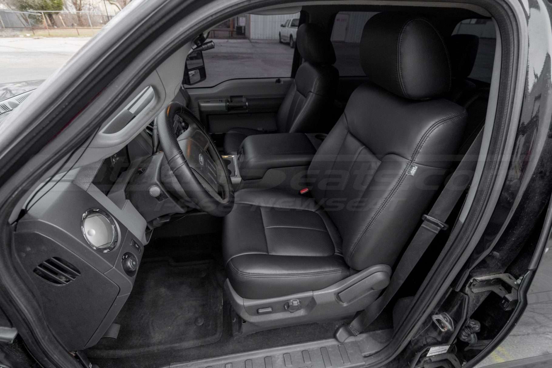 2011-2016 Ford SuperDuty Leather Seats - Black - Front driver seat alternative angle