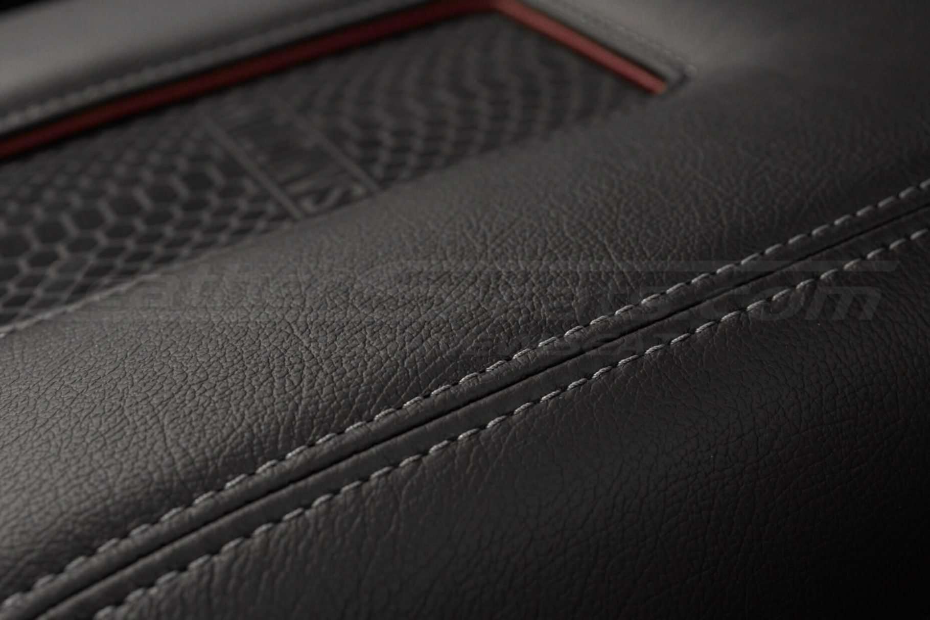 Contrasting Gray stitching on Ford F-150 console lid cover replacement