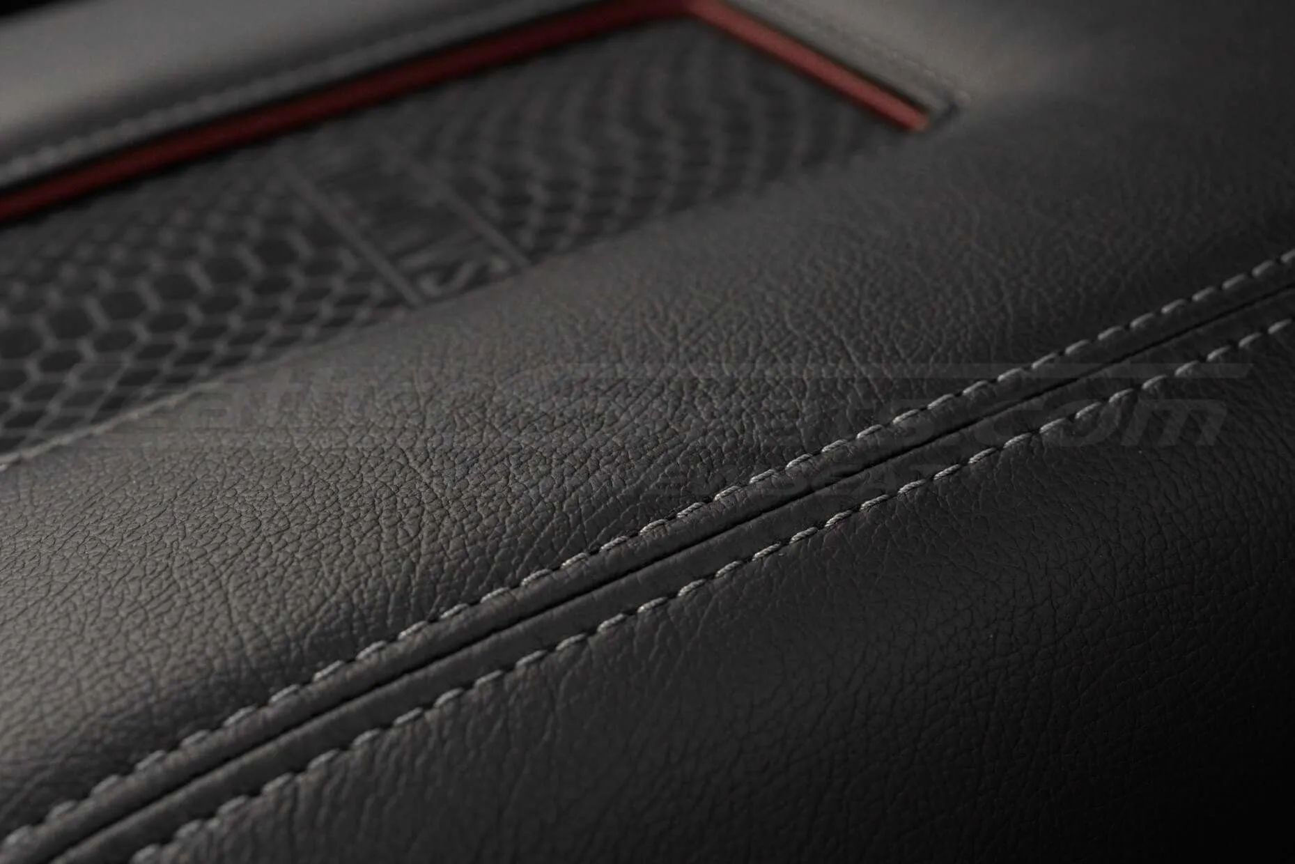 Contrasting Gray stitching on Ford F-150 console lid cover replacement
