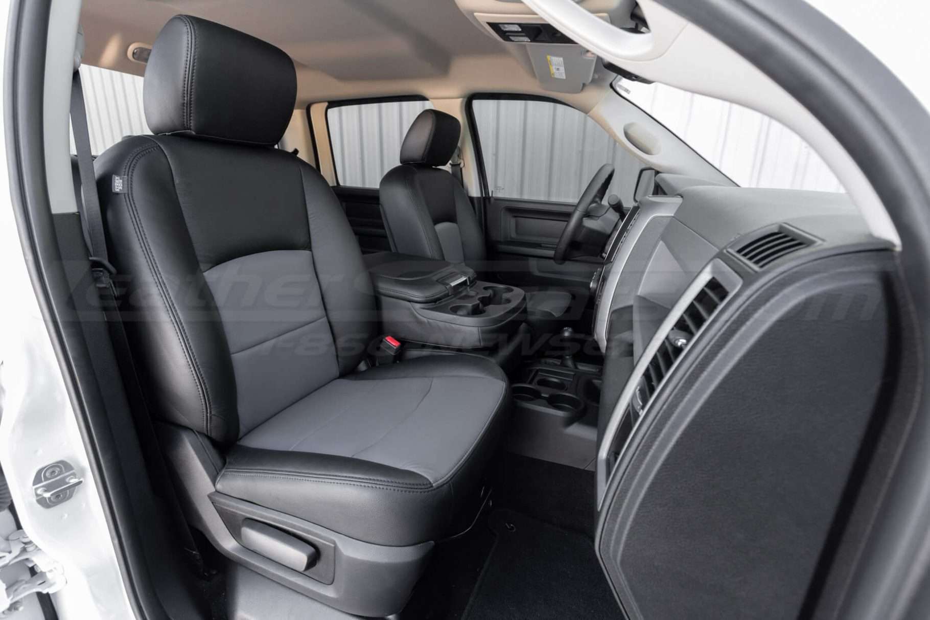 Two-tone Dodge Ram Crew Cab seats -Front passenger seat