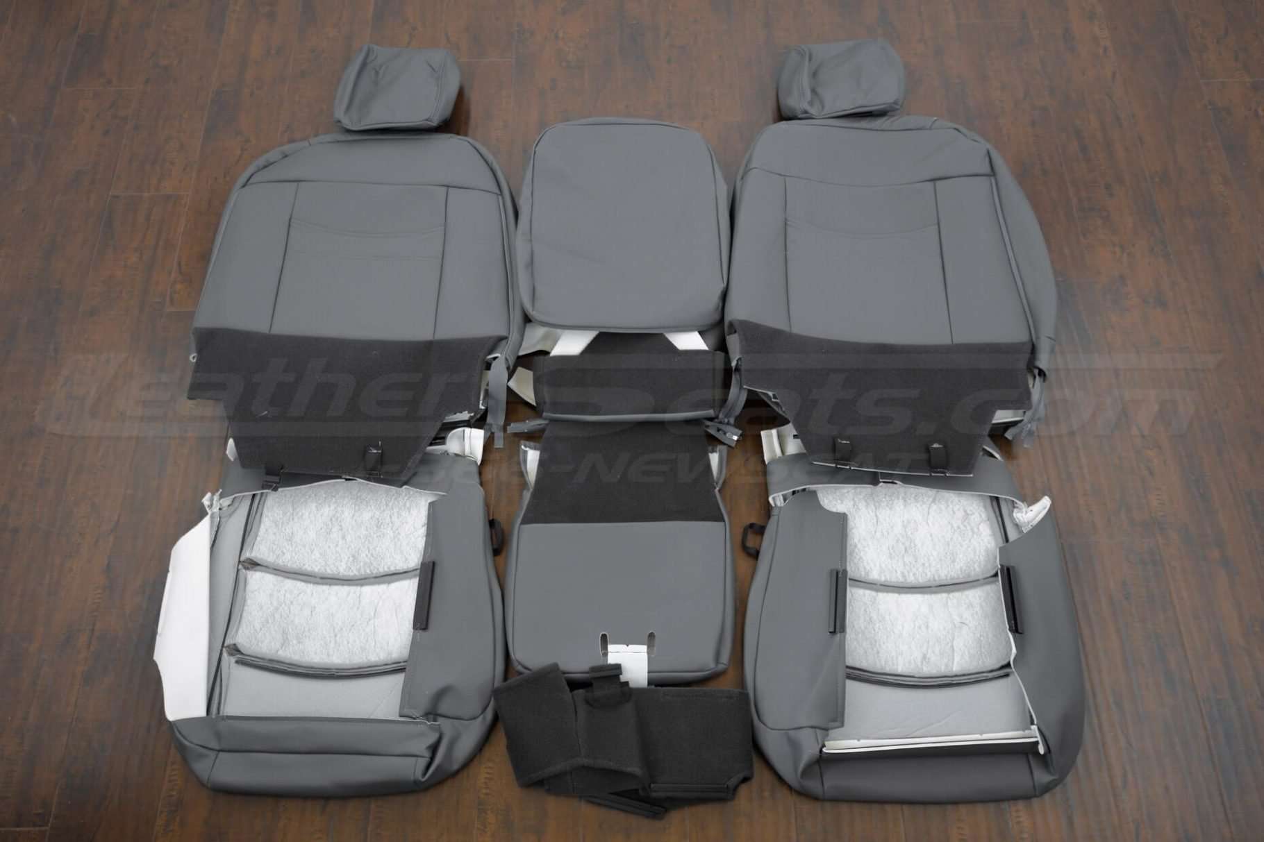 Front seat upholstery flipped