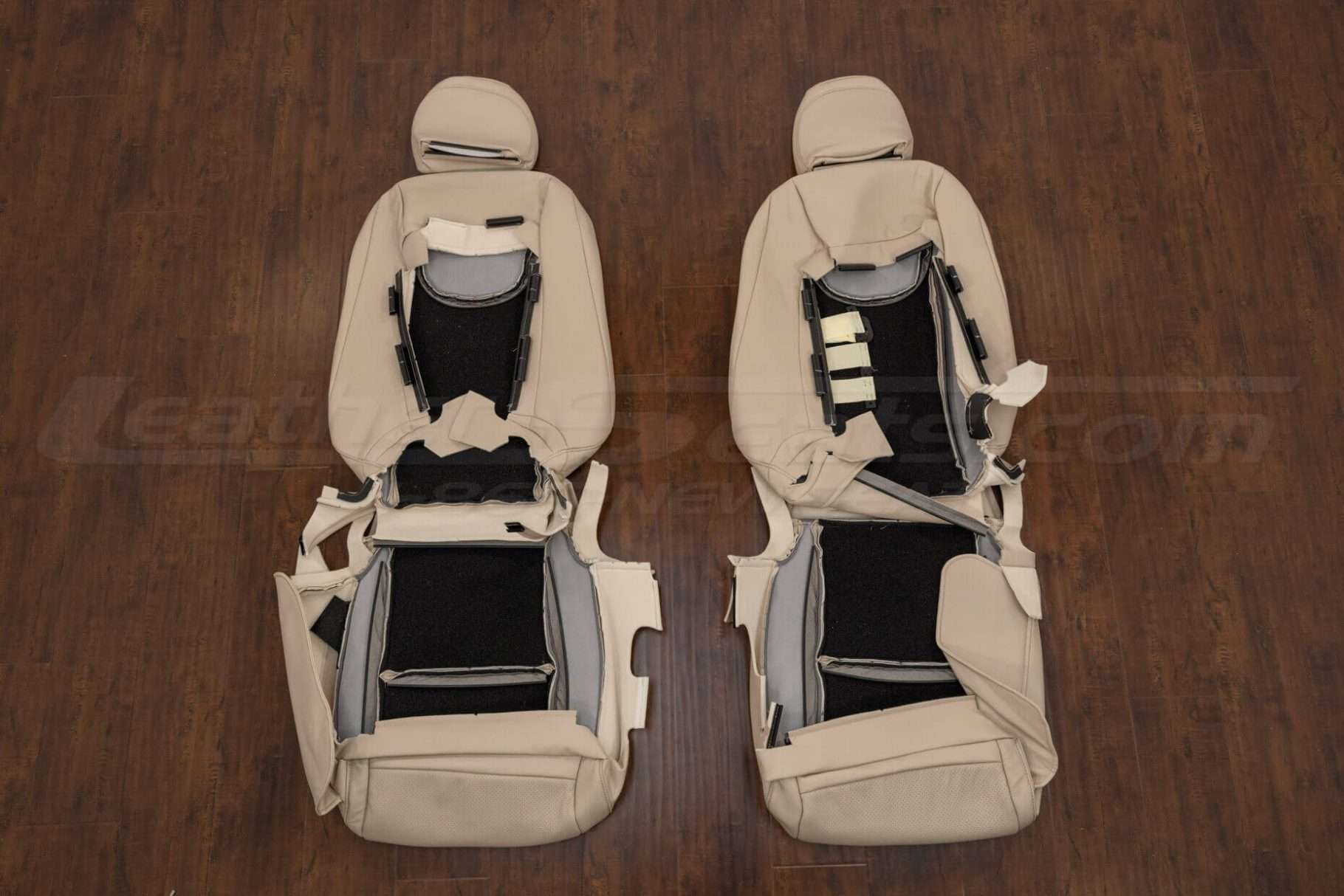 Back view of front seat uphosltery