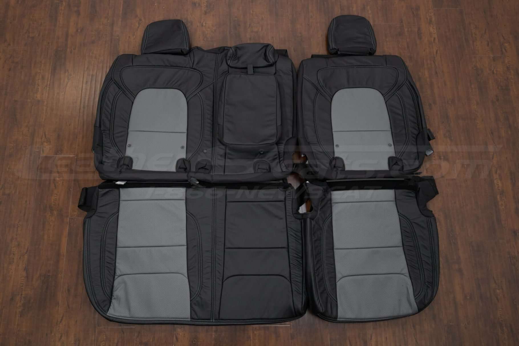 2019-2022 Dodge Ram Leather Interior Kit - Black/Lapis - Rear seat upholstery w/ Armrest