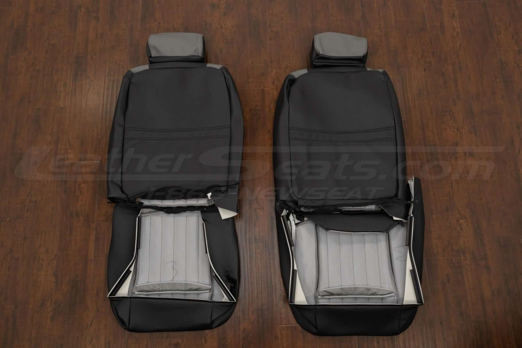 Back view of front seat upholstery