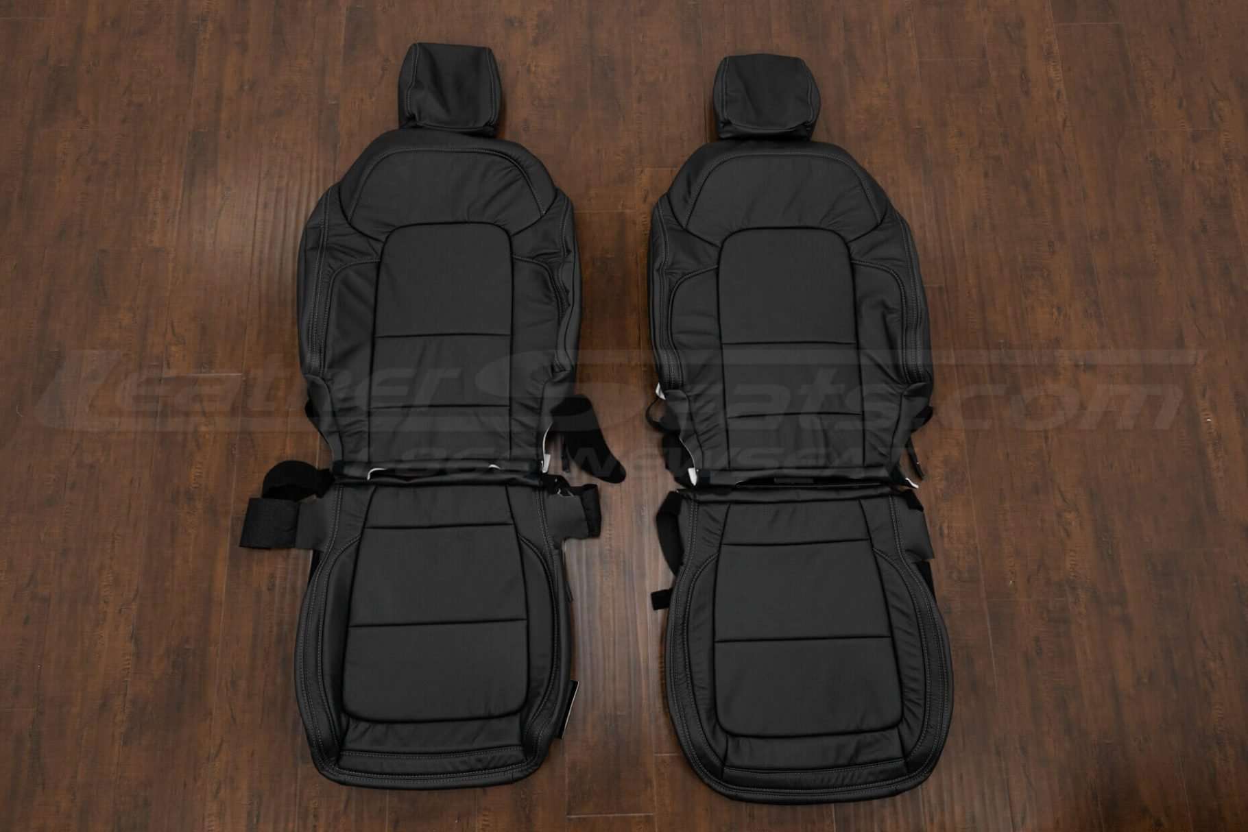 2021 Ford Bronco Leather Interior Kit - Black with Stone stitching - Front seat upholstery