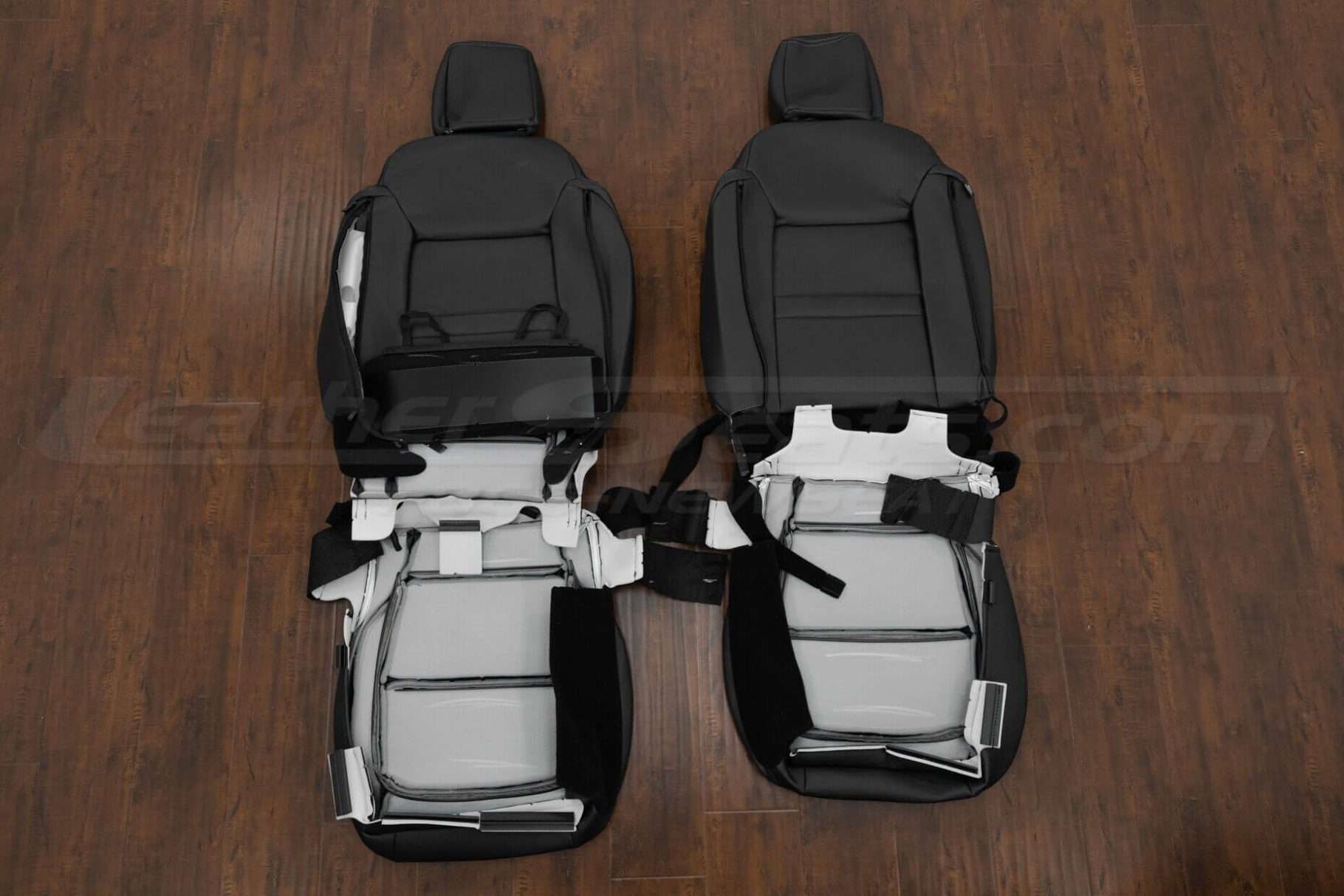 Back view of front seat upholstery