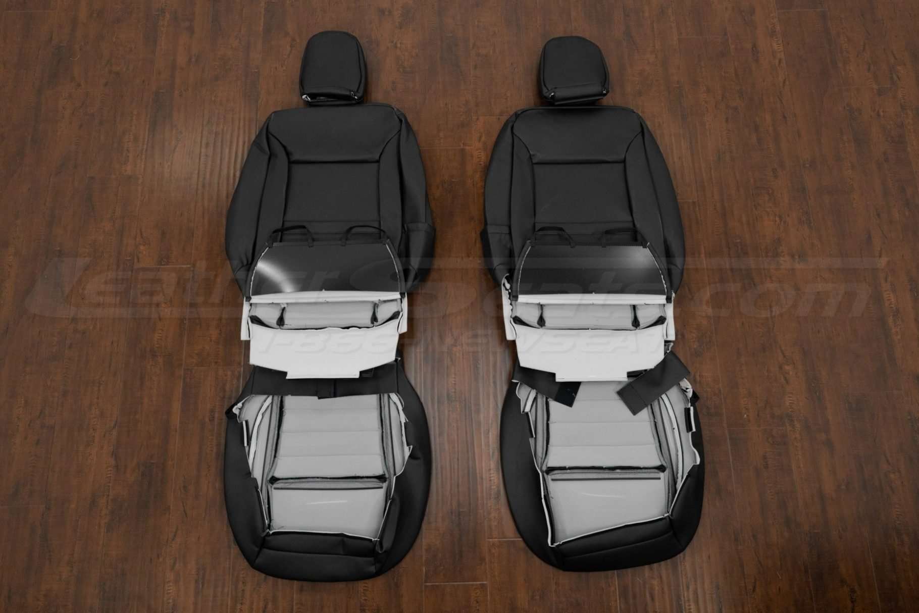 Front seat upholstery flipped