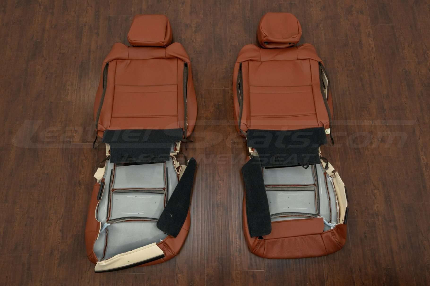 Front seat upholstery flipped
