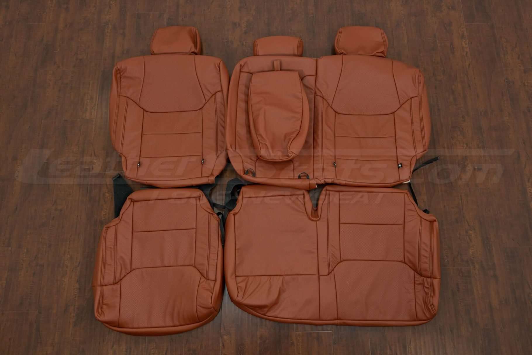 Toyota Tundra Leather Seat Interior Kit - Mitt Brown - Rear seat upholstery w/ Armrest