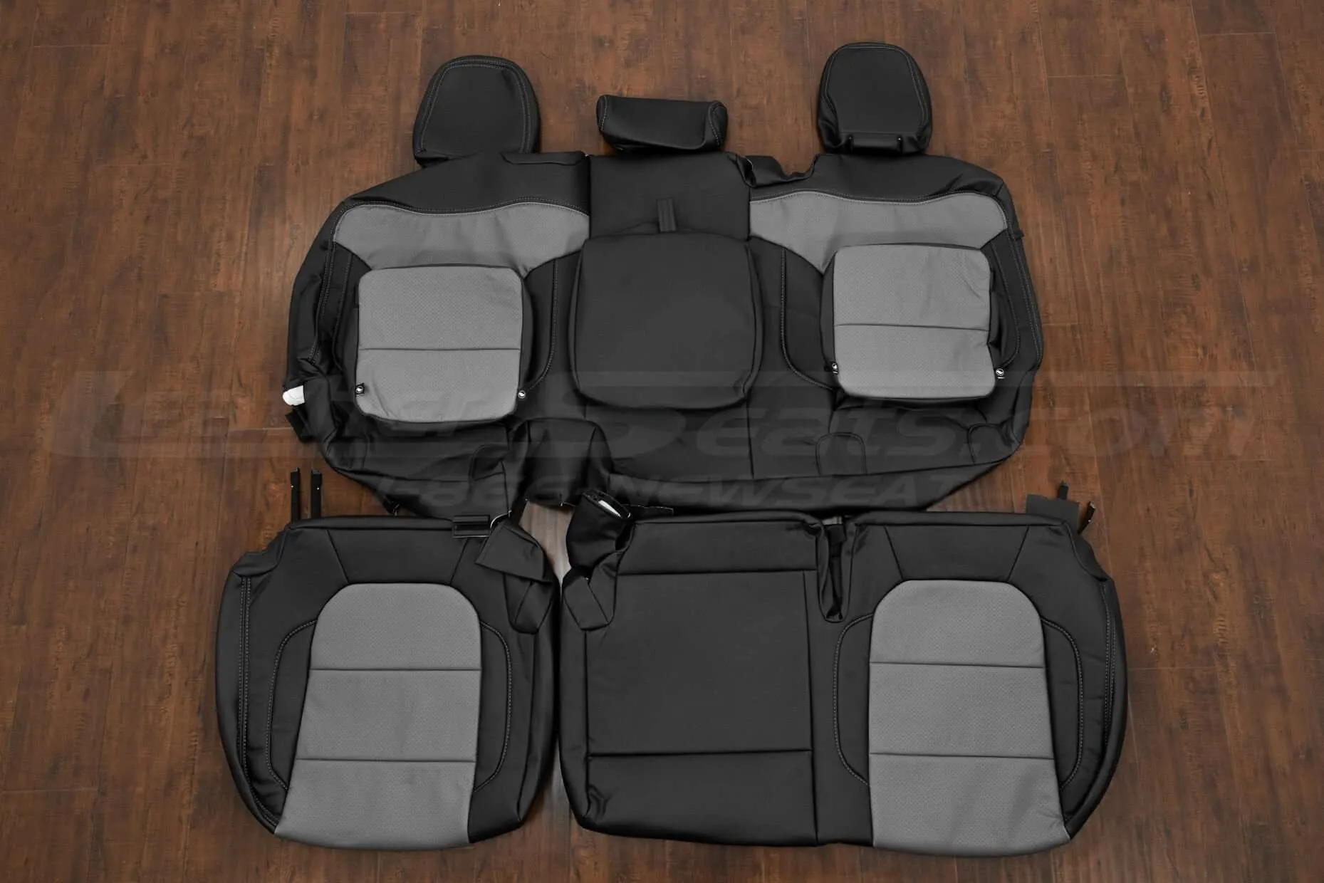 2023 Chevy Silverado Leather Interior Kit - black/Light Grey - Rear seat upholstery