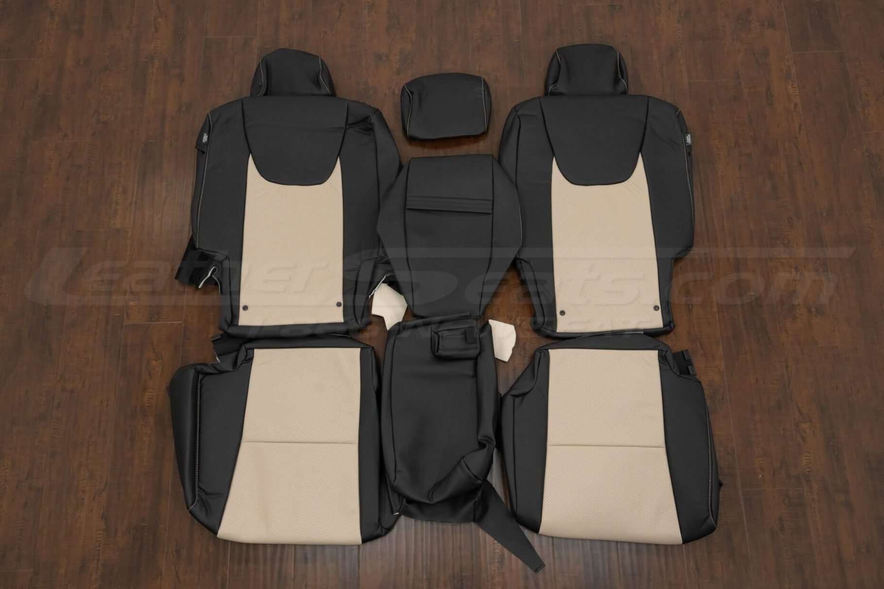 2010-2015 Lexus RX350 Leather Interior Kit - Black/Vanilla - Rear seat upholstery