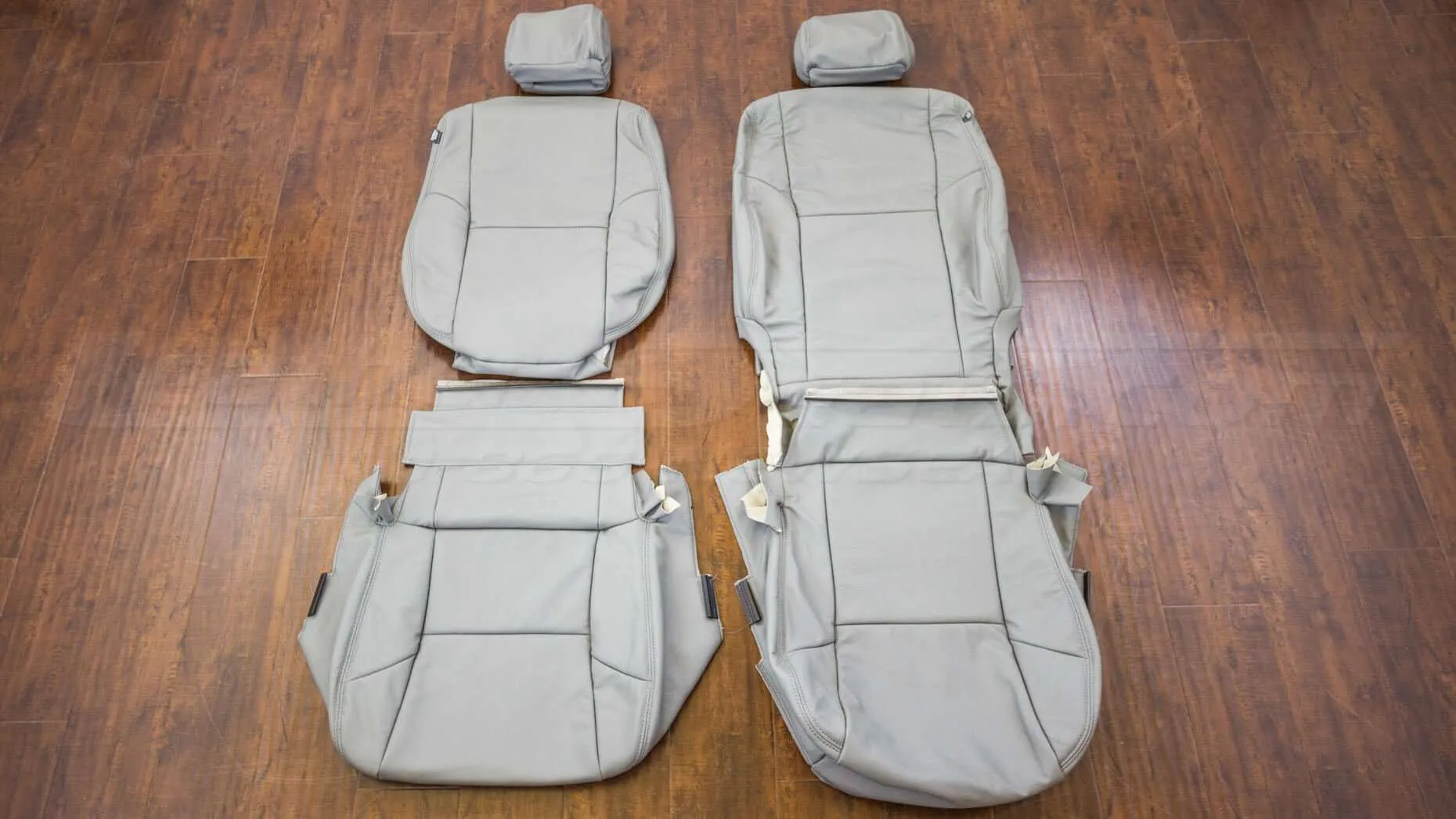 2012-2015 Toyota Tacoma Leather Upholstery Kit - Ice Grey - Front seat upholstery