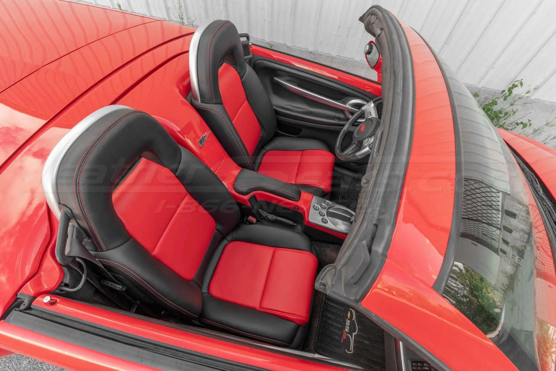 Top-down view from passenger sides on SSR with leather interior