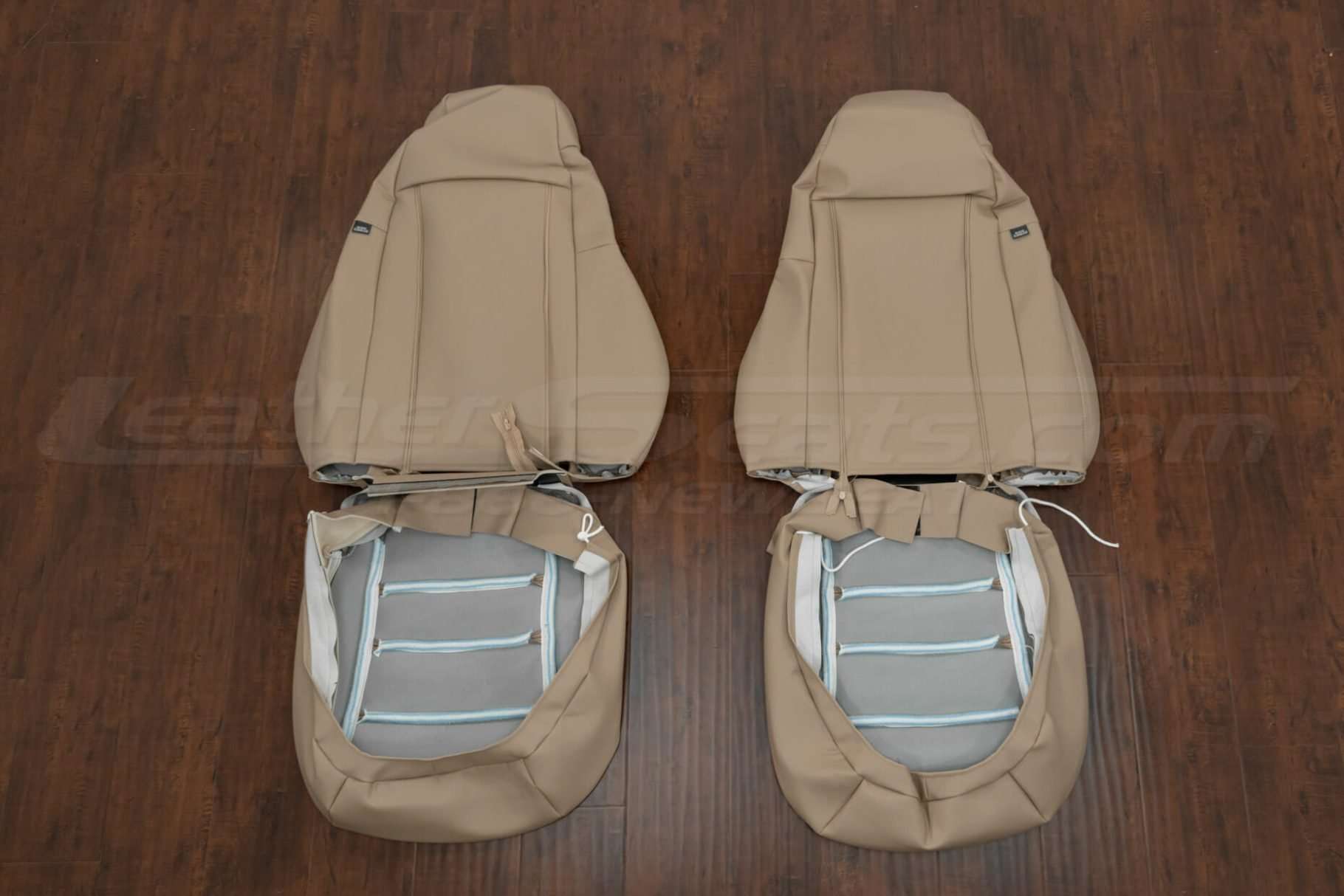 Front seat upholstery flipped