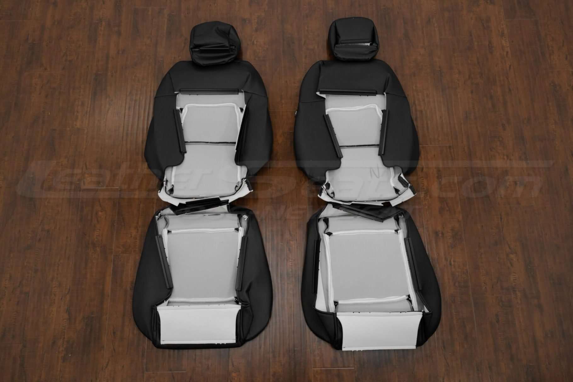 Front seat upholstery flipped