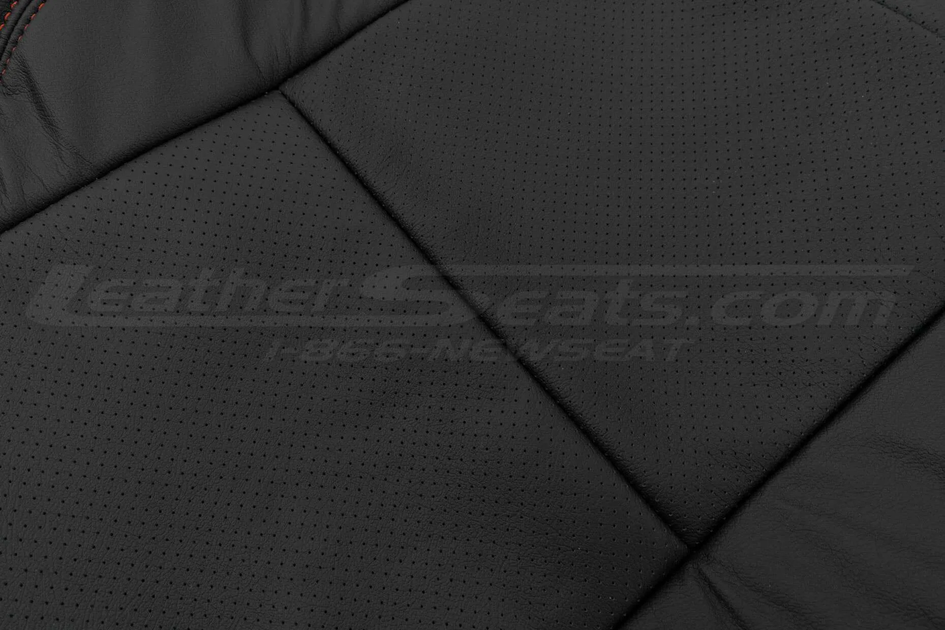 Perforated Black leather close-up