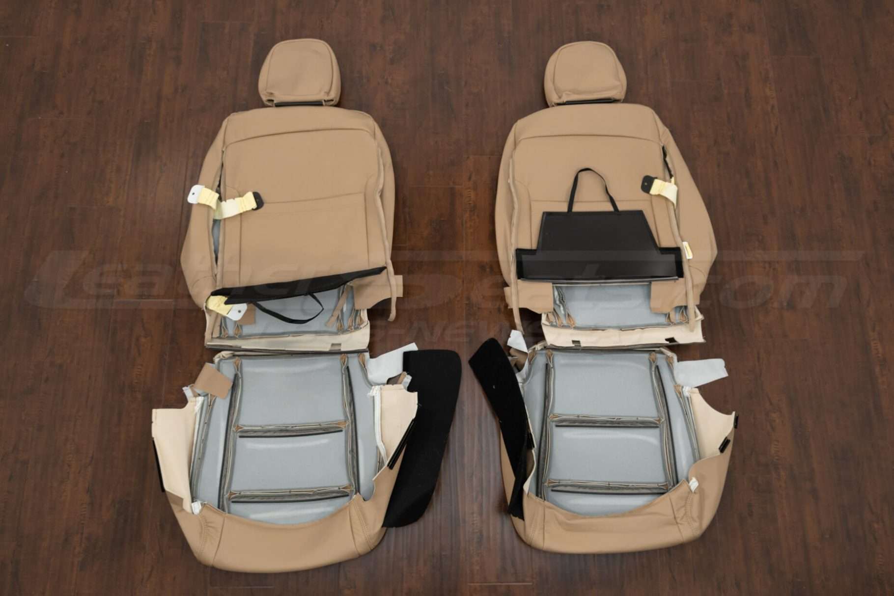 Back view of front seat Bisque upholstery