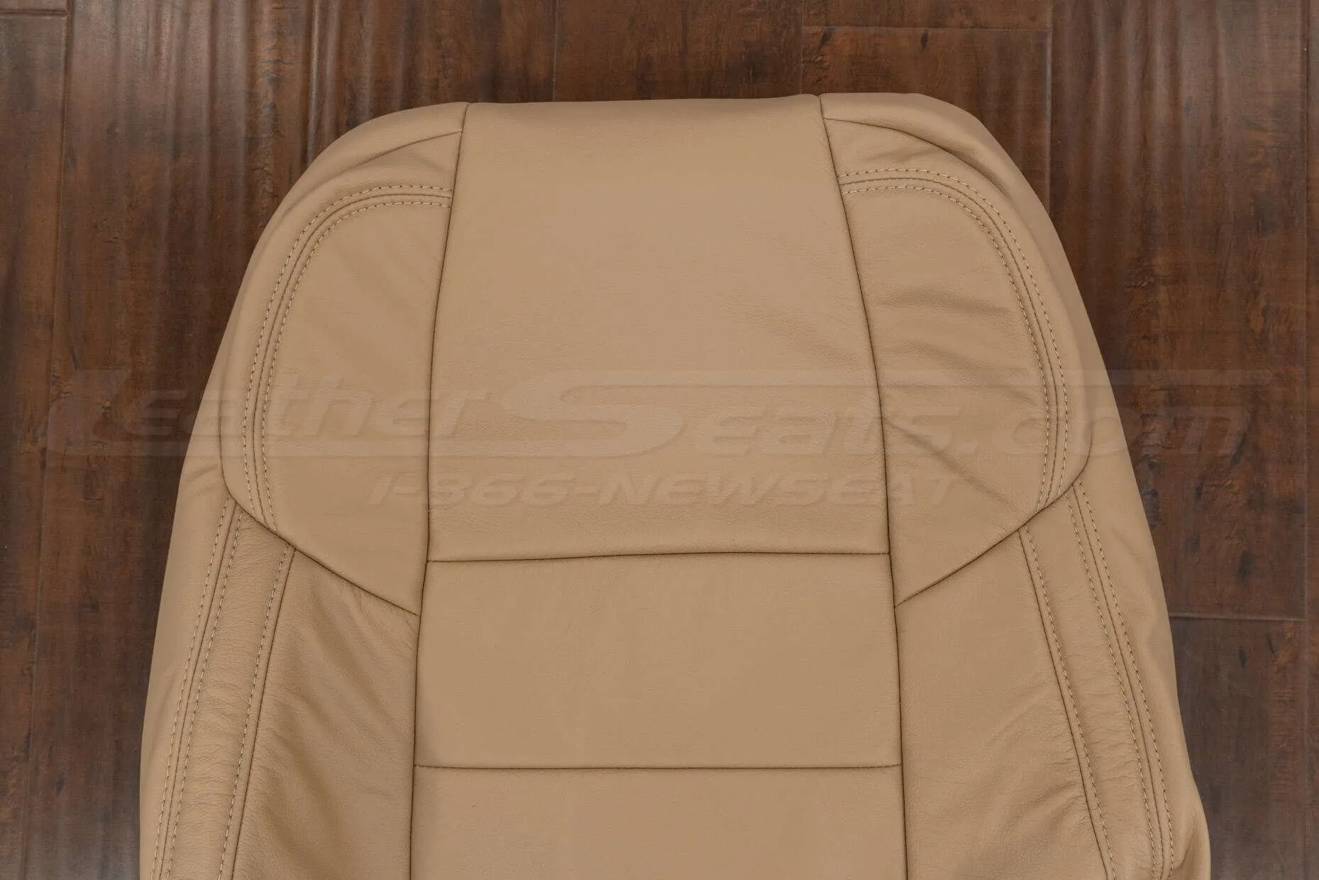 Upper section of leather backrest upholstery