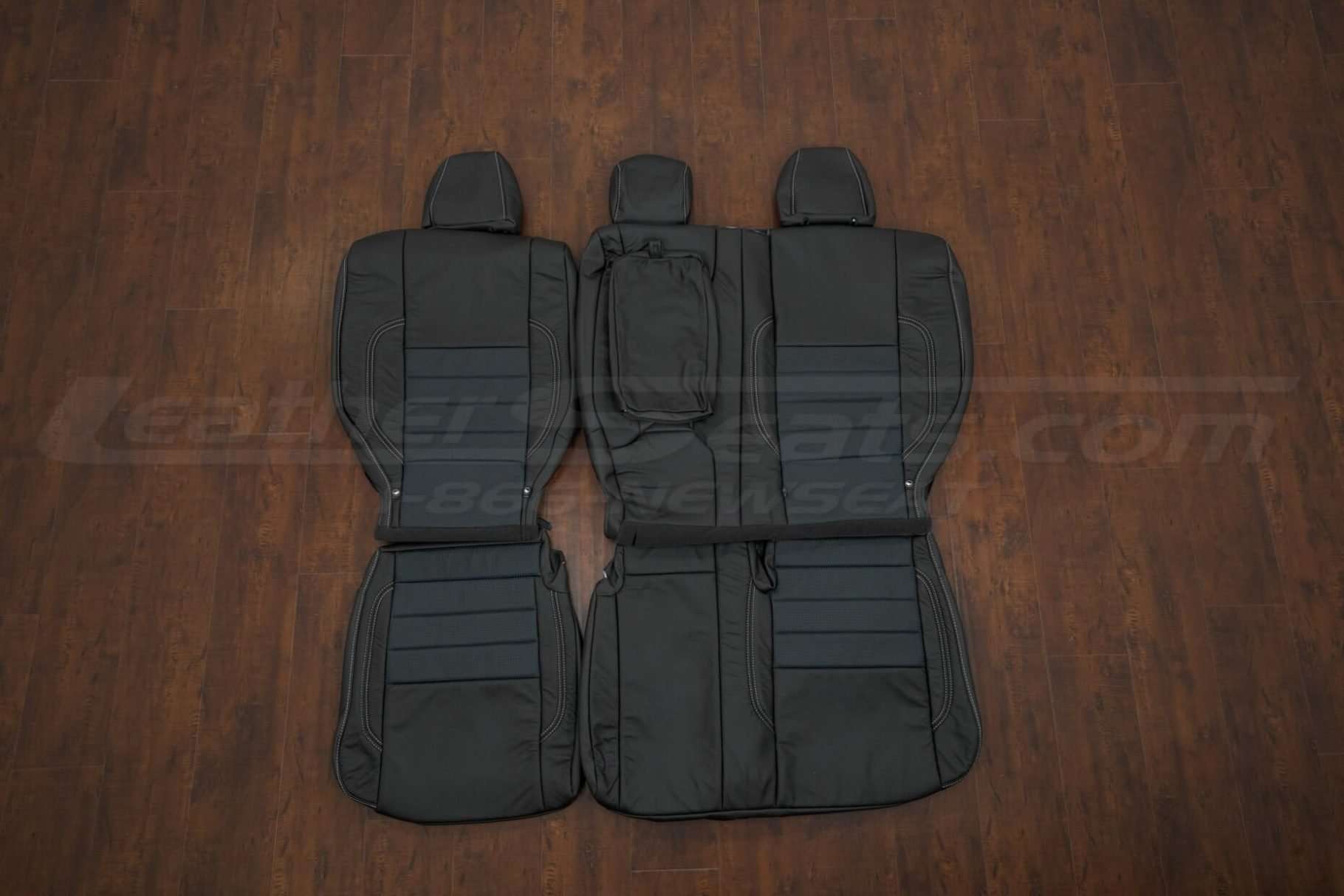 Two-Tone Ford Escape Leather Seat Kit - Black with Piazza Blue inserts - Rear seat upholstery