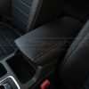 Optional Leather Console Lid Cover close-up from driver's side