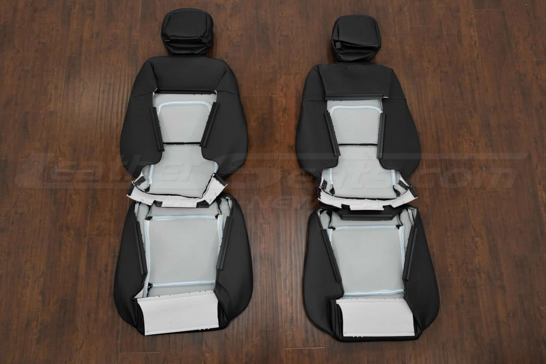 Front seat upholstery flipped