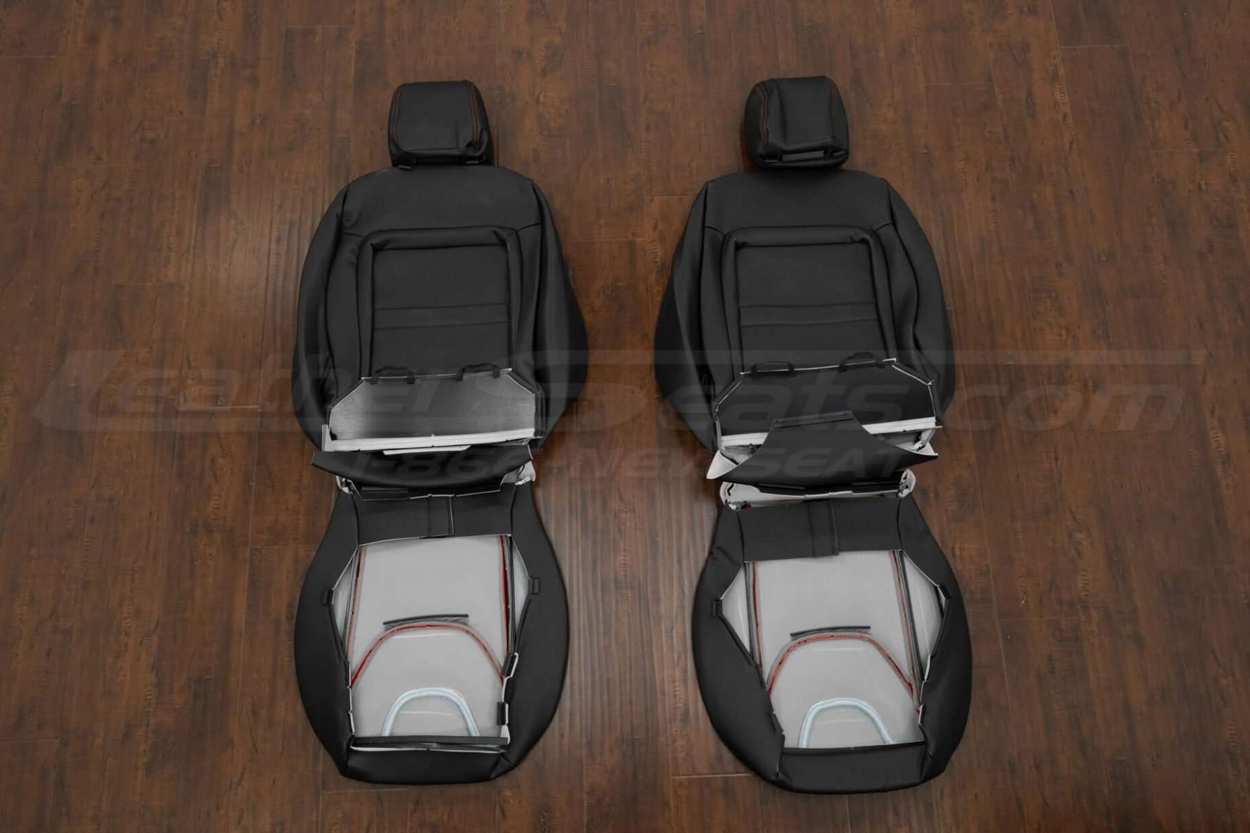 Front seat upholstery flipped