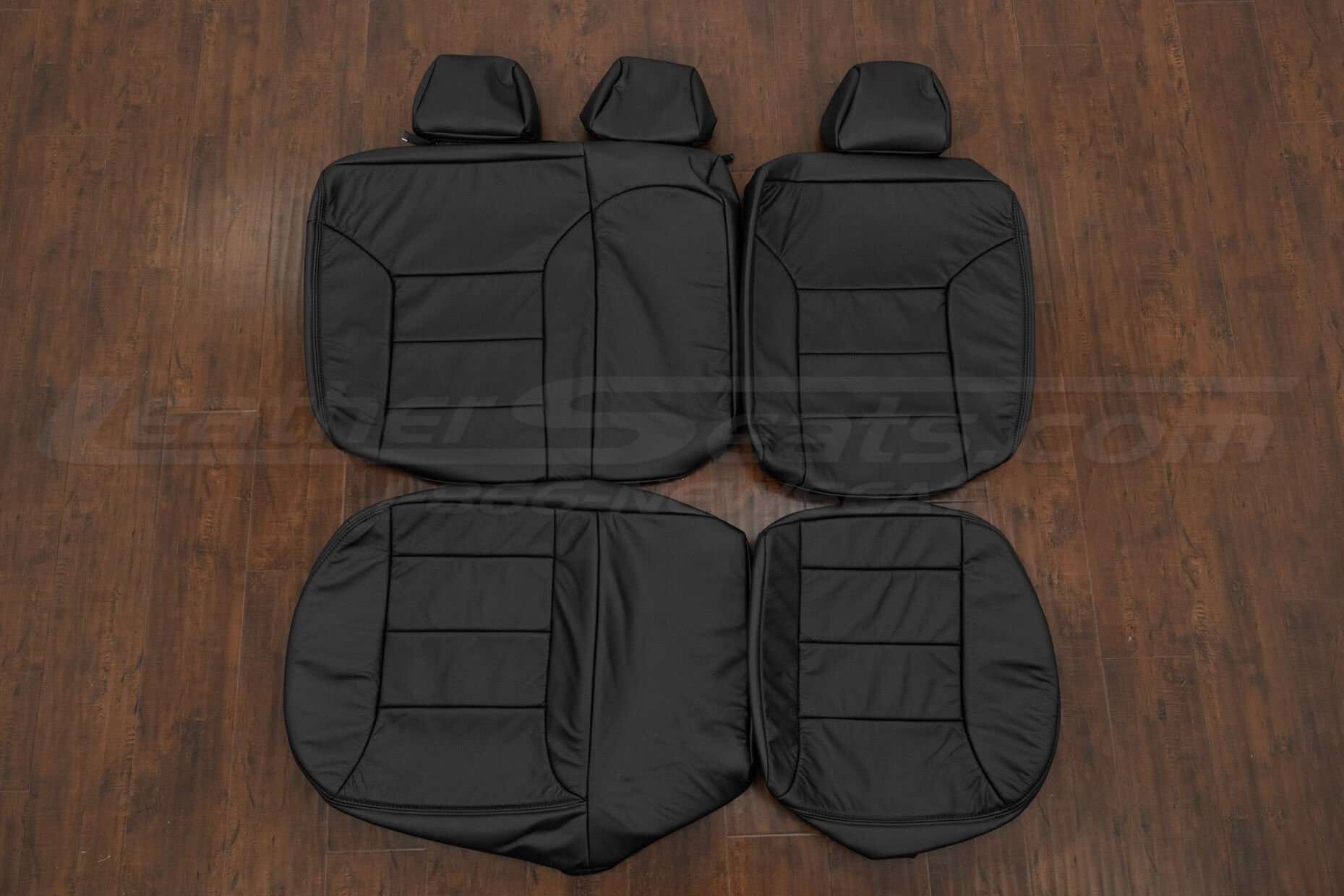 Black Volkswagen Jetta Leather Upholstery Kit - Black - Rear seat upholstery