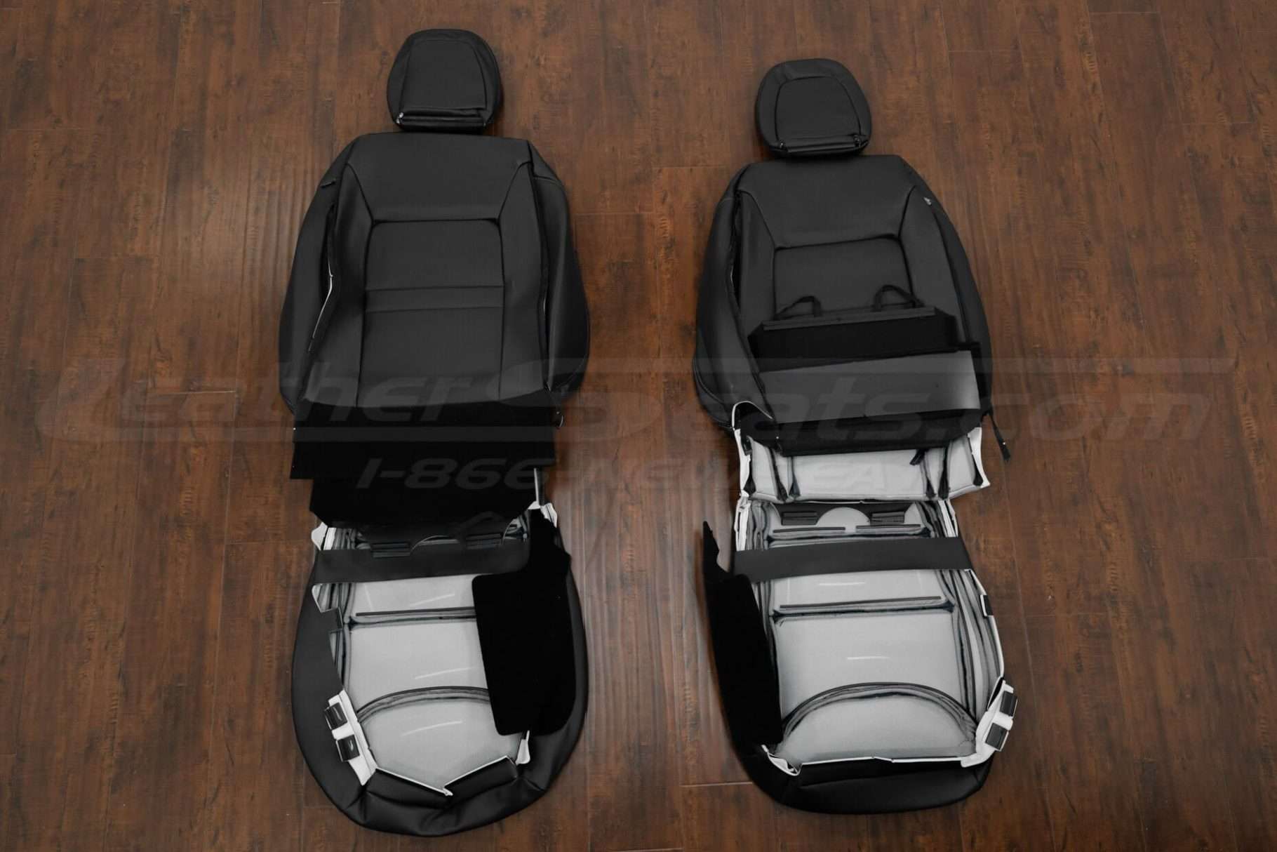 Back view of front seat upholstery