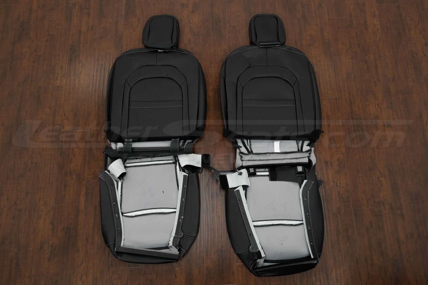 Front seat upholstery flipped