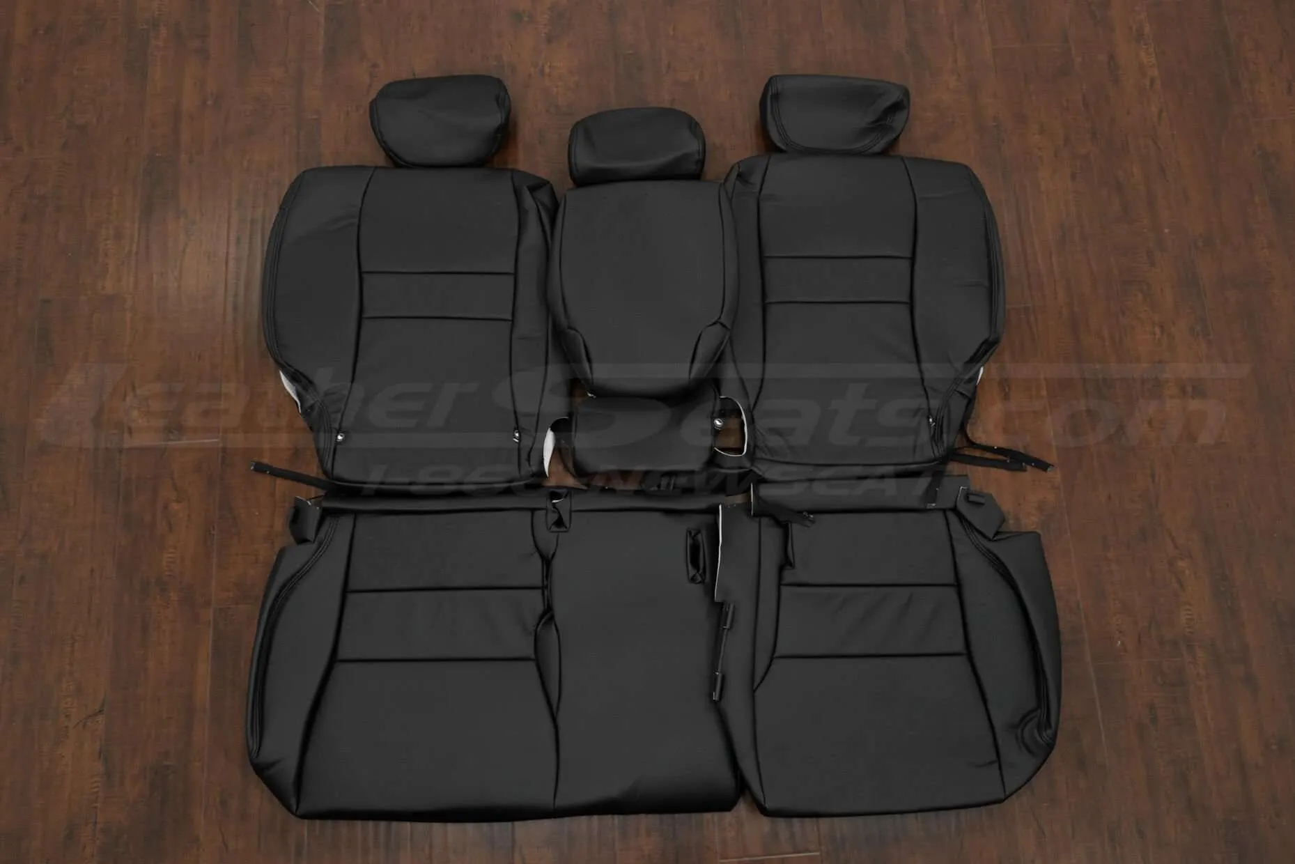 Honda CR-C Leather Sea Upholstery Kit - Black - Rear seat upholstery with 2 piece armrest