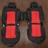 2002 Chevrolet Tahoe two-tone leather upholstery kit - Black and Bright Red - Front seat upholstery with Armrests