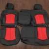 Black and Bright Red rear seat upholstery for Chevy Tahoe