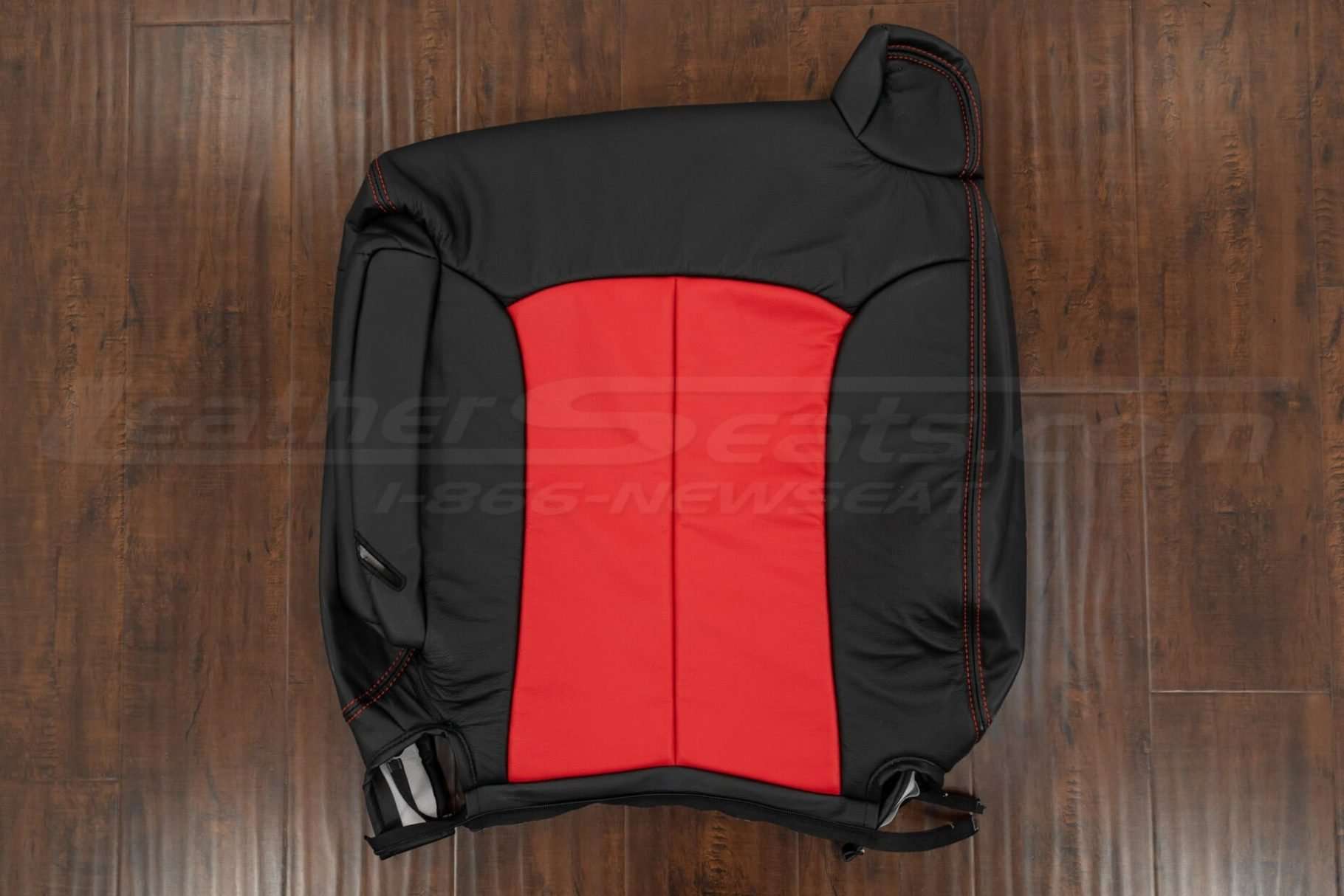 Two-Tone Black and Bright Red leather backrest cover for Chevrolet Tahoe