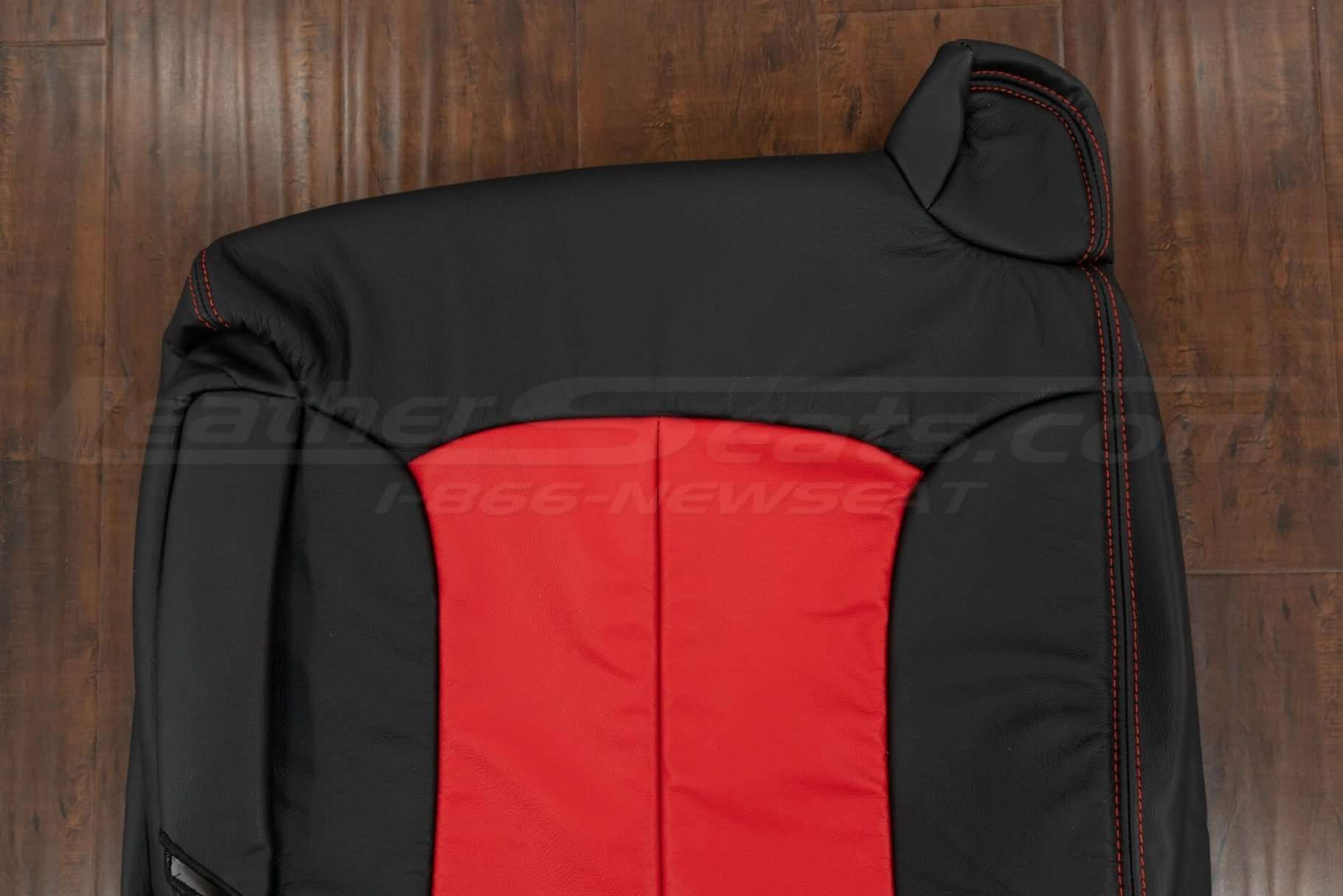 Upper section of two-tone ackrest upholstery