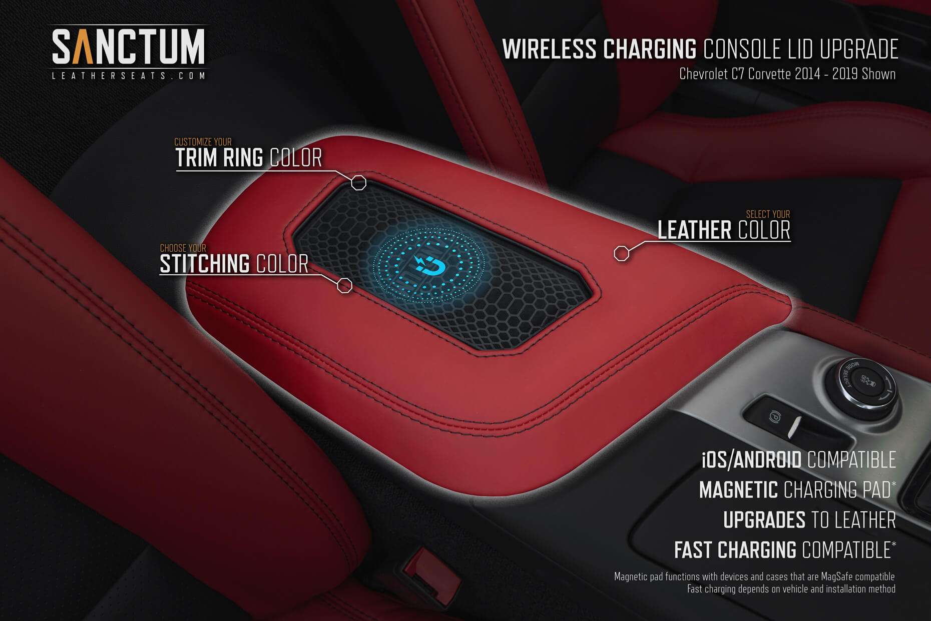 Chevrolet C7 Corvette 2014-2019 Sanctum Wireless Console Features