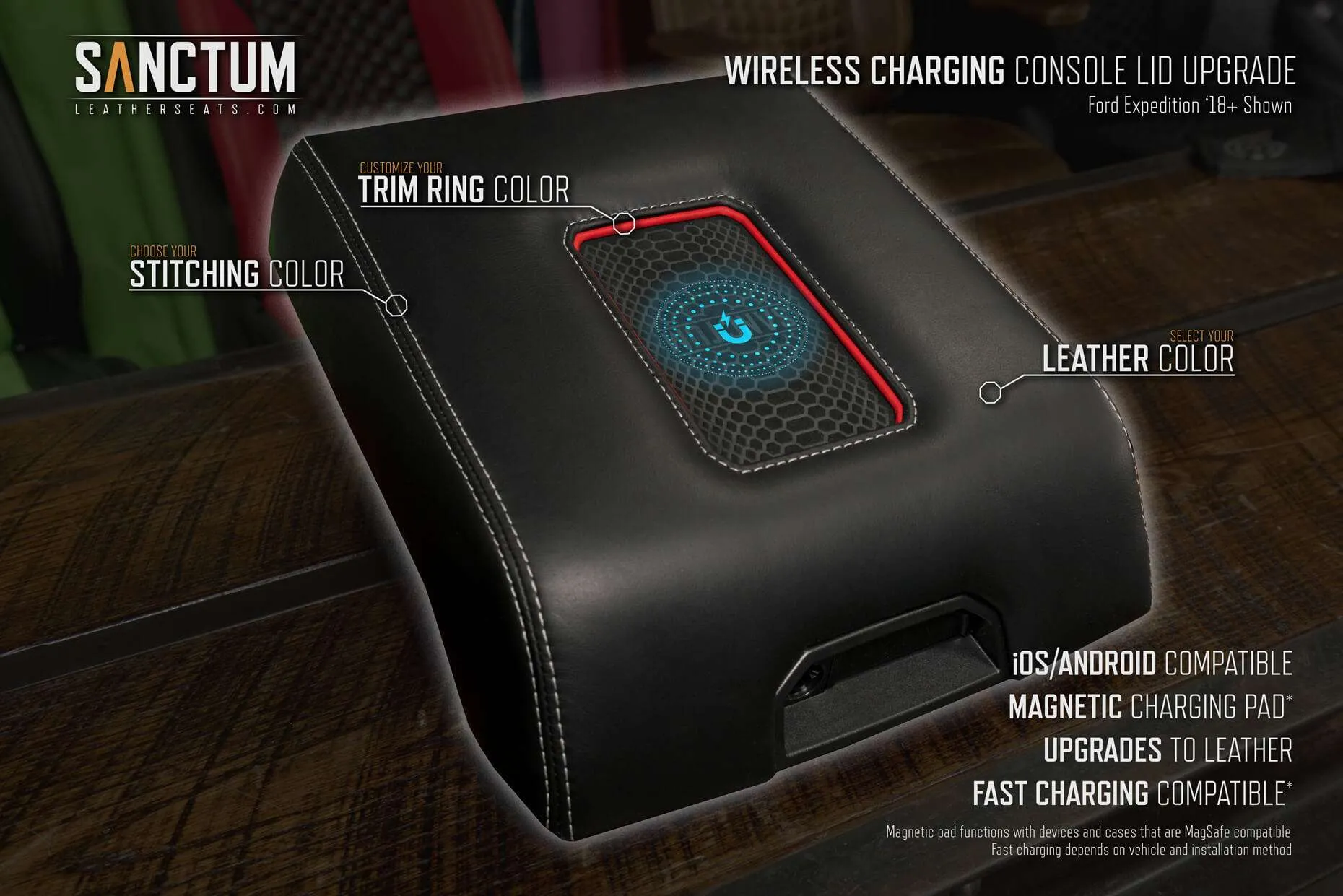 Ford Expedition '18+ Sanctum Wireless Charging Console Features