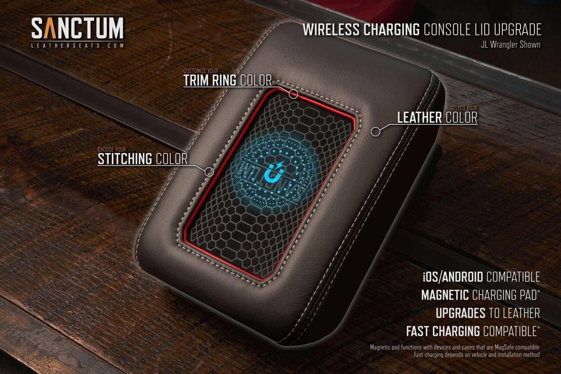Jeep Wrangler JL Sanctum Wireless Console Features