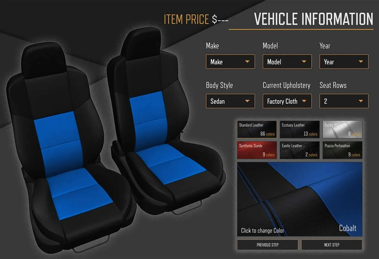 Upholstery configurator concept highlights