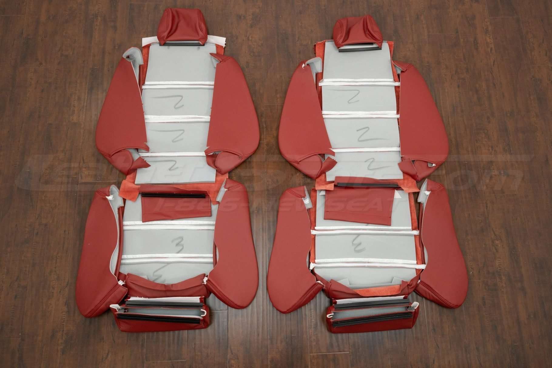 Back view of front seat upholstery