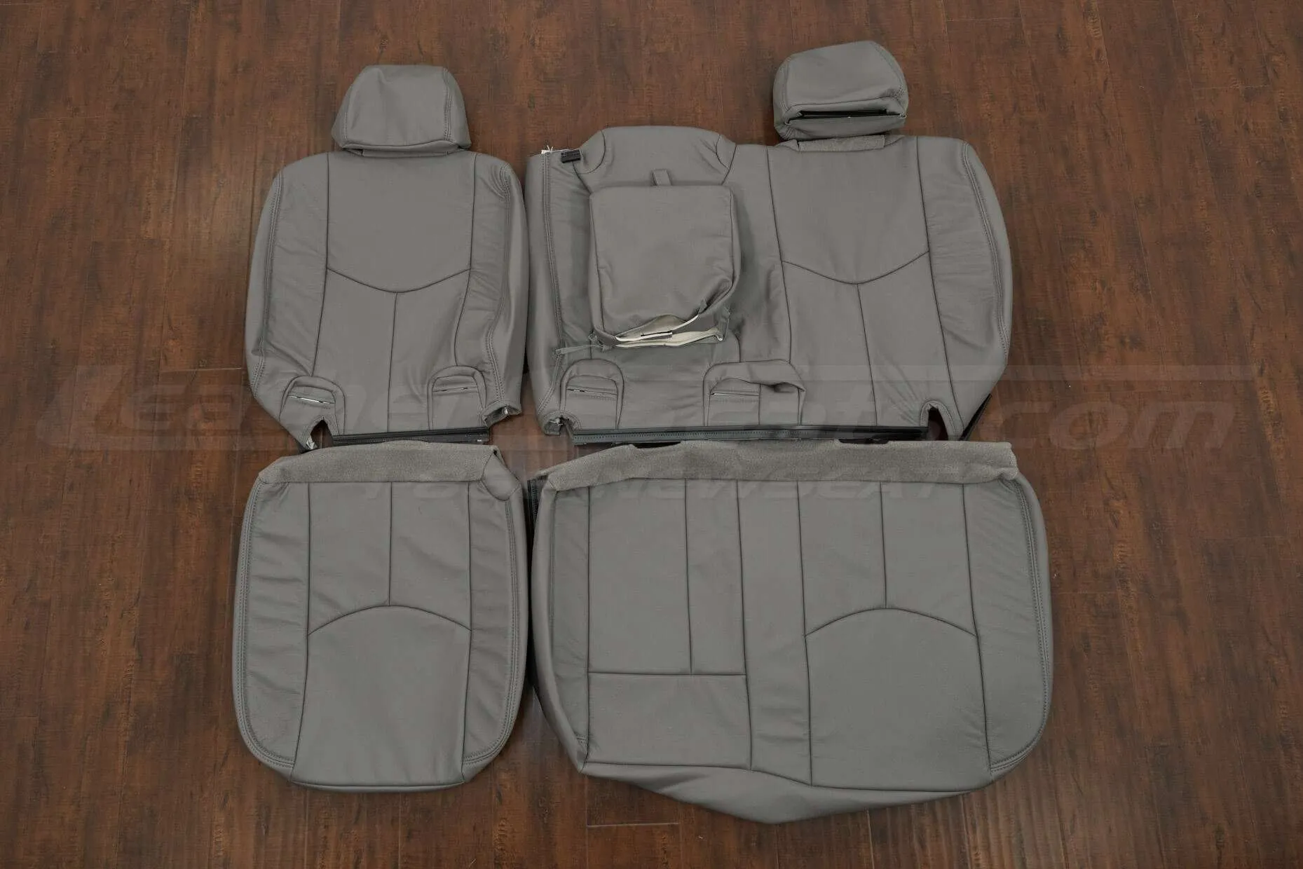 2003-2006 Chevrolet Tahoe 4Dr Leather Upholstery Kit - Smoke - Rear seat upholstery w/ Armrest